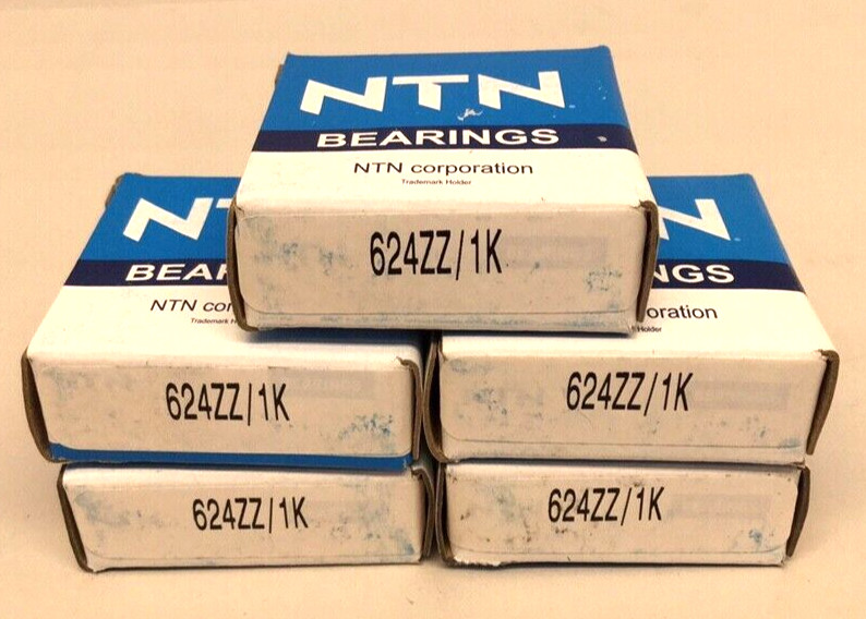 NTN 624ZZ/1K Ball Bearing 4mm ID 13mm OD 5mm Width Double Shield (Pack Of 5)
