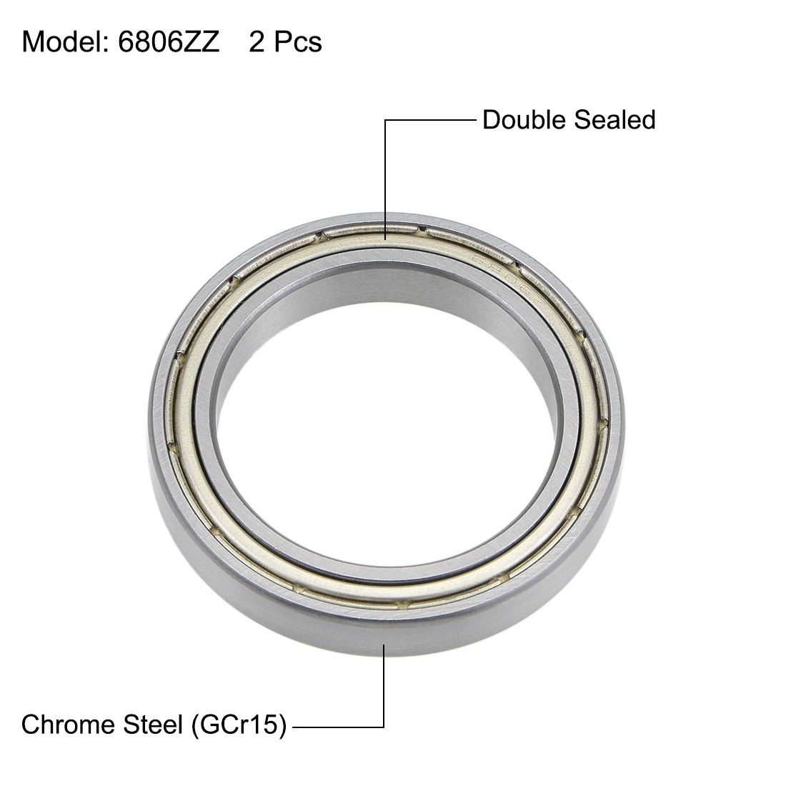 6806ZZ deep groove ball bearings 30mm ID 42mm OD 7mm hole 2pcs