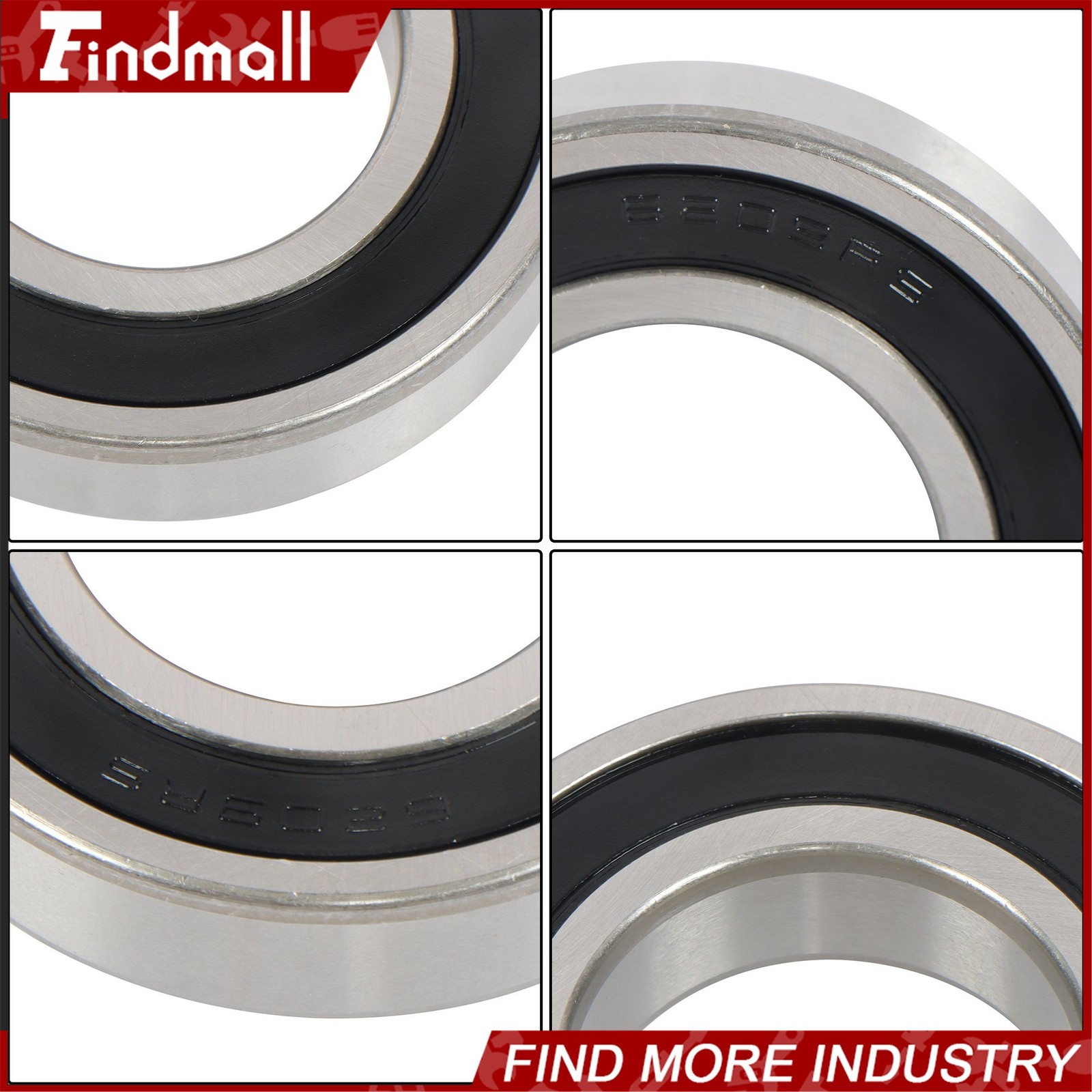 Findmall 6209-2RS Deep Groove Bearings 10 Pack 45mm x85mm x19mm Rubber Sealed