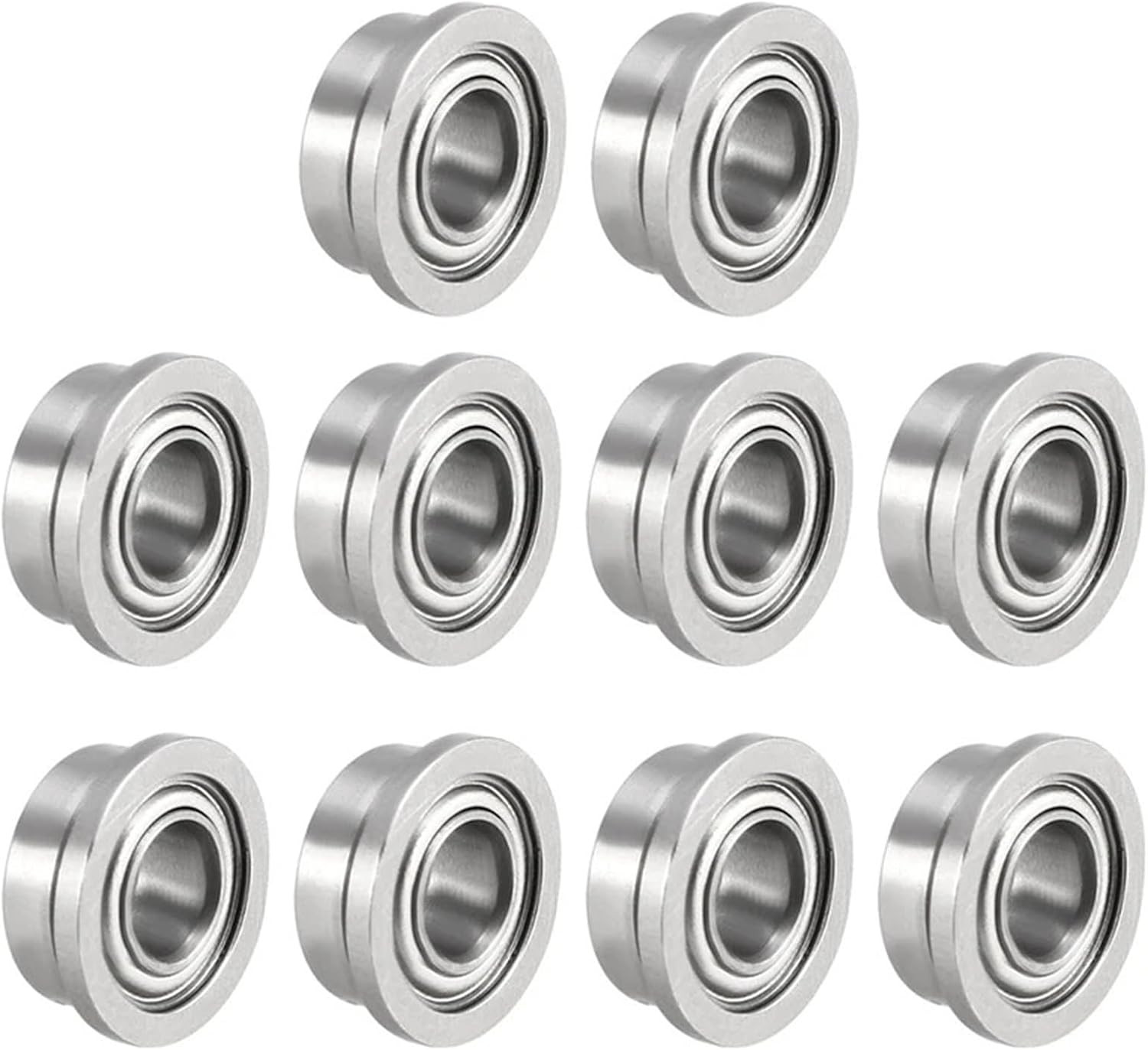 10Pcs FR144ZZ Flange Ball 1/8″ X1/4″ X7/64 Double Metal Double Shielded Bearings