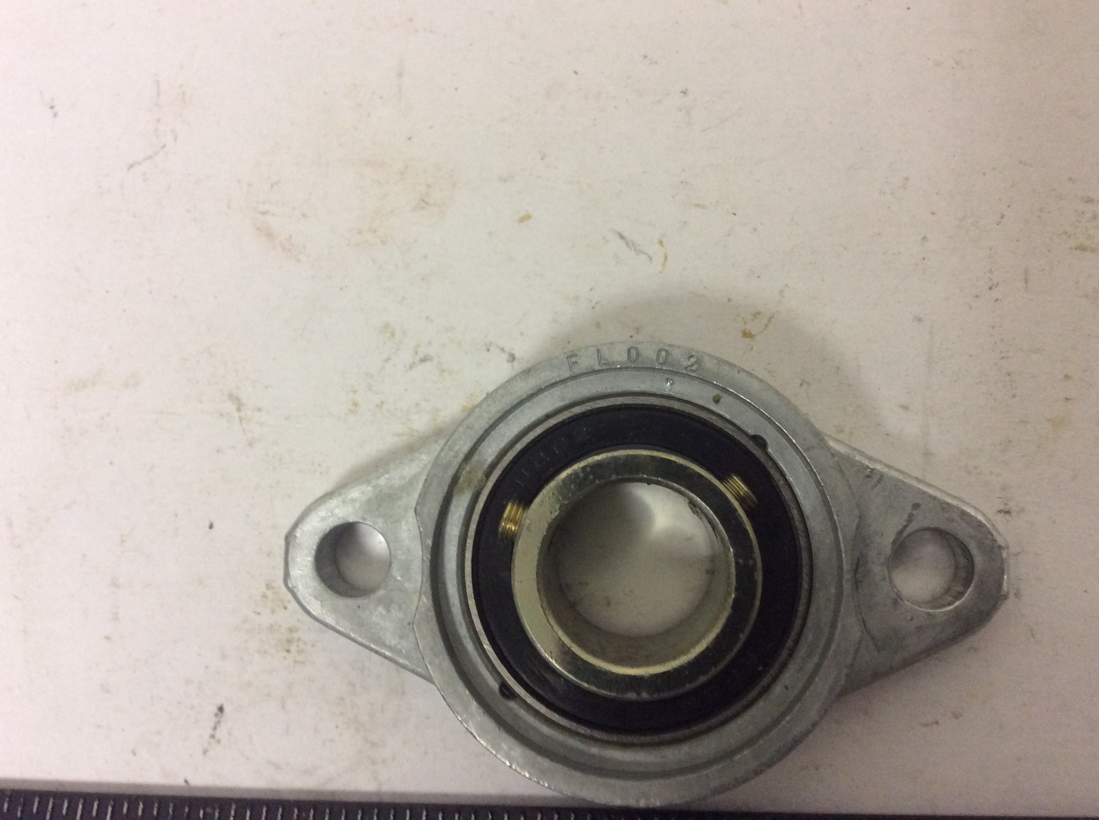 Koyo FL002 Flange Bearing, 2 Bolt, 15MM Bore, SU002 Bearing, Eccentric Collar