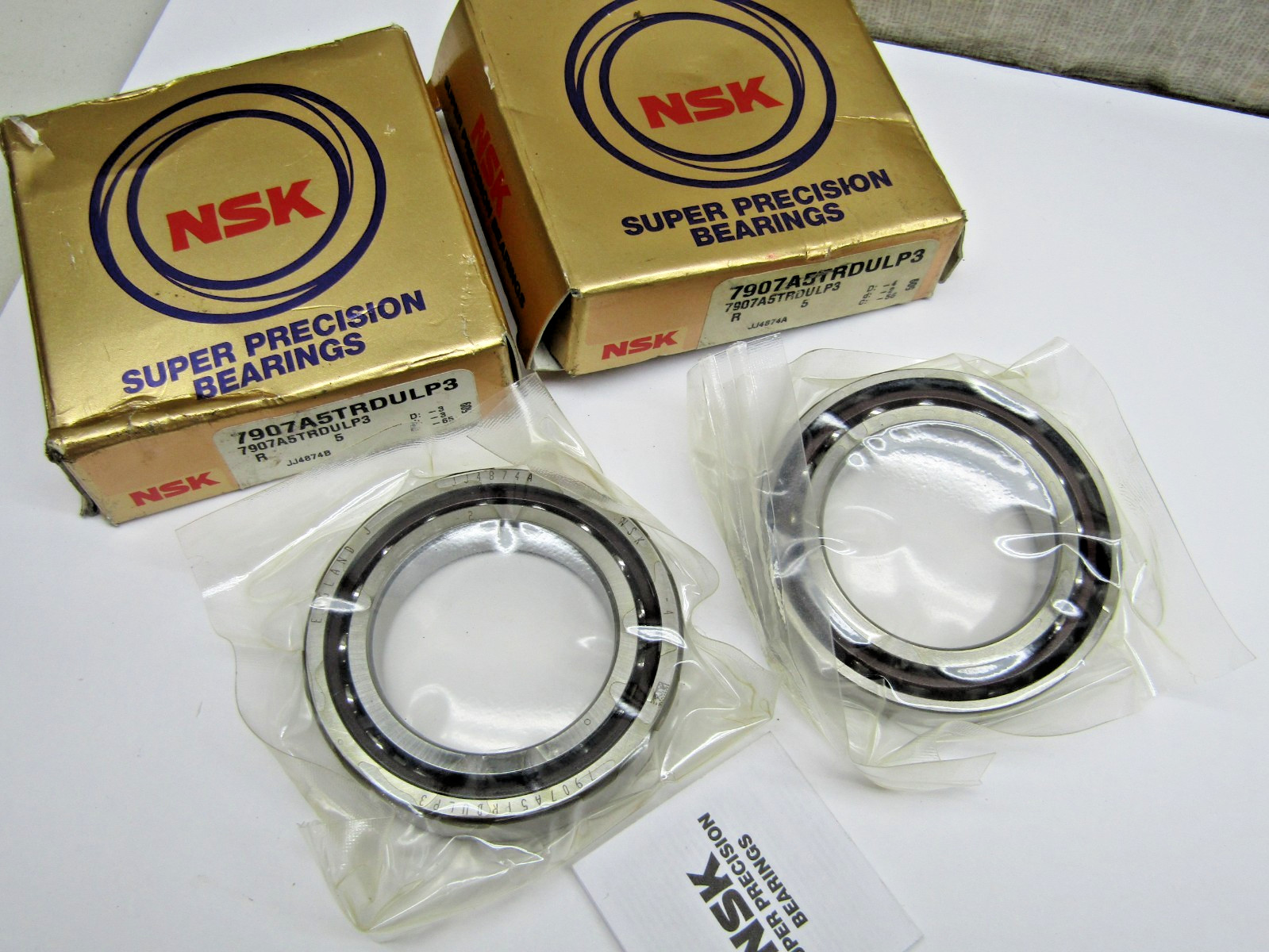 NSK 7907A5TRDUL P3 35mm X 55mm X 10mm Super Precision 2 Bearing Set