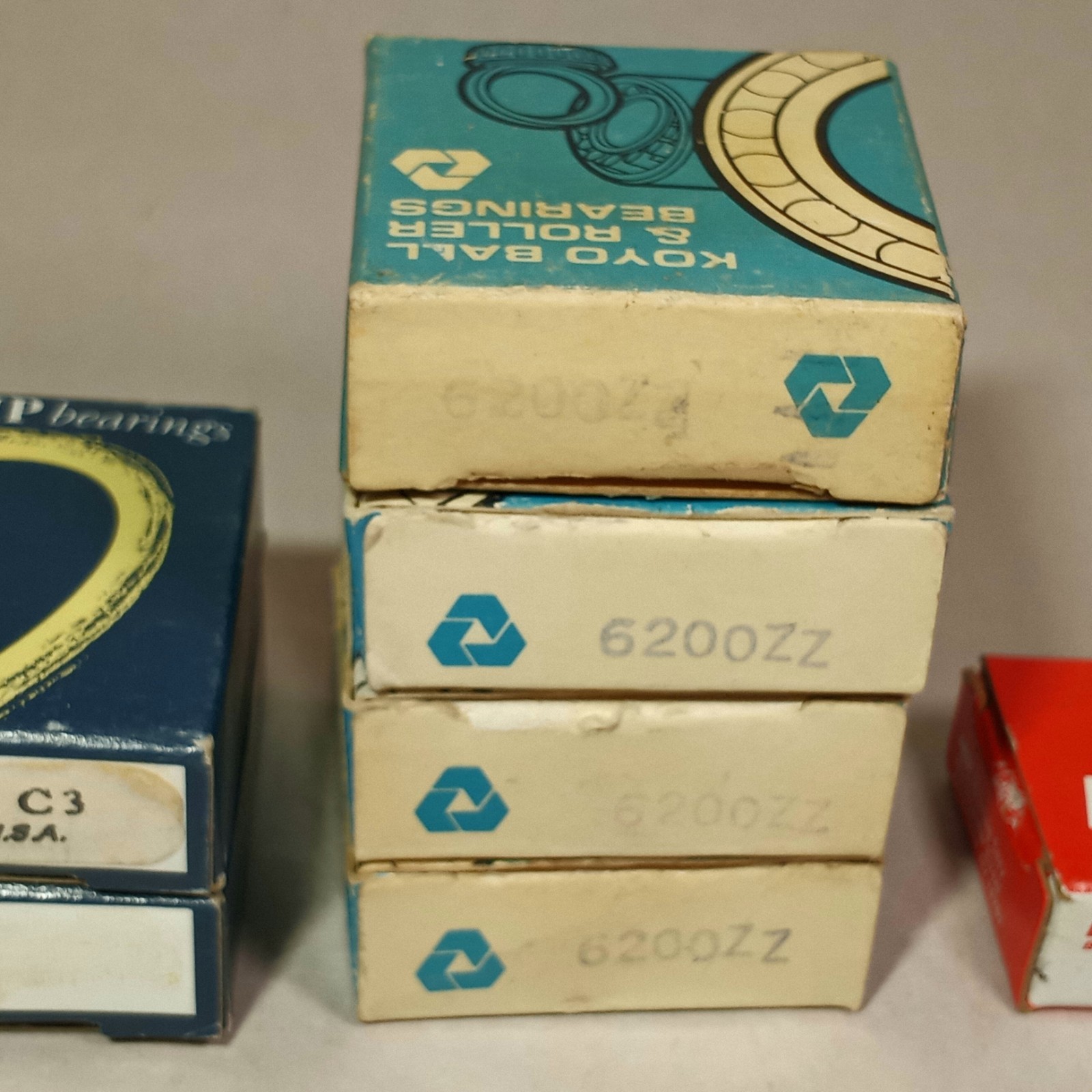 Vtg 9pc Ball Bearing Lot Consolidated, RHP, Koyo, MRC, 6204 ZZ, 6203 2z, 6200zz