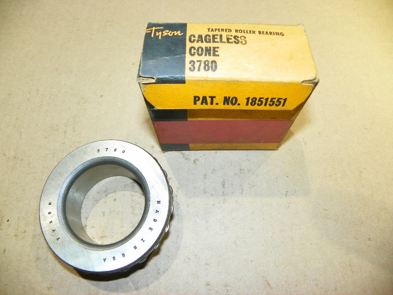 Tyson 3780 Tapered Roller Bearing 3780 Cone Cageless Made in USA