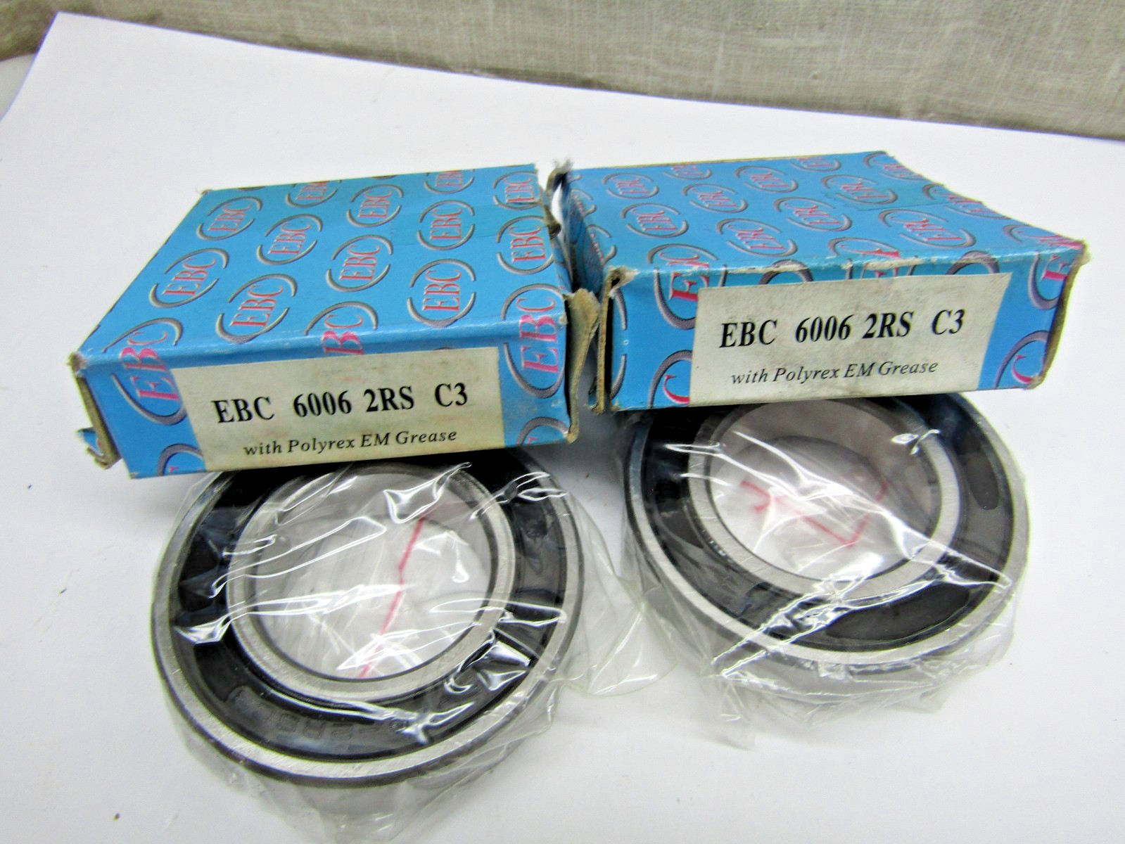 (Lot of 2) EBC 6006-2RS C3 30mm X 55mm X 13mm Sealed Bearing