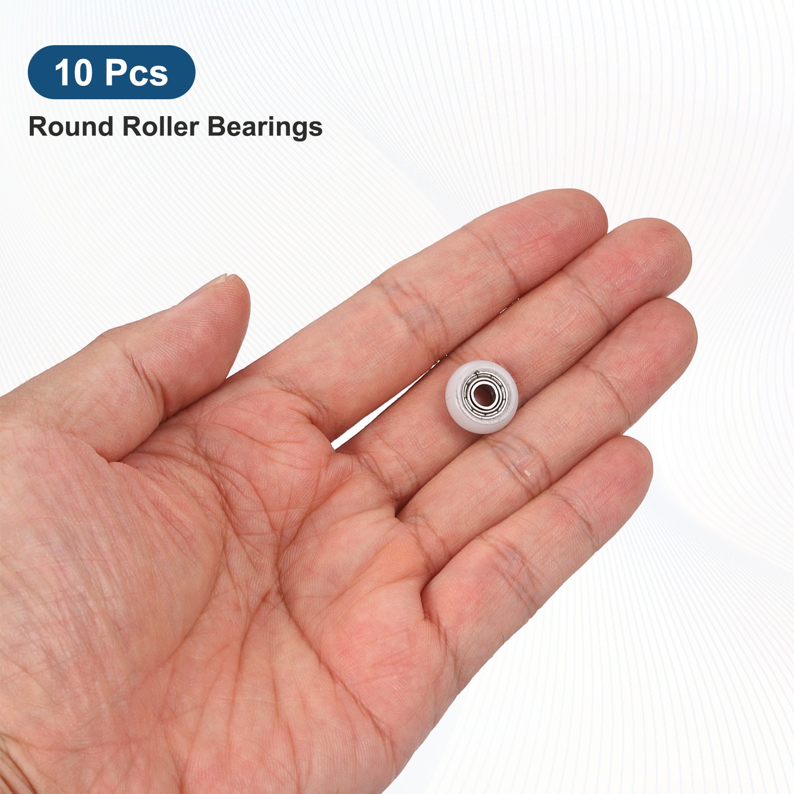 10Pcs 4×13.6x5mm Metal Shielded (GCr15) Chrome Steel Bearing+POM Guide, White