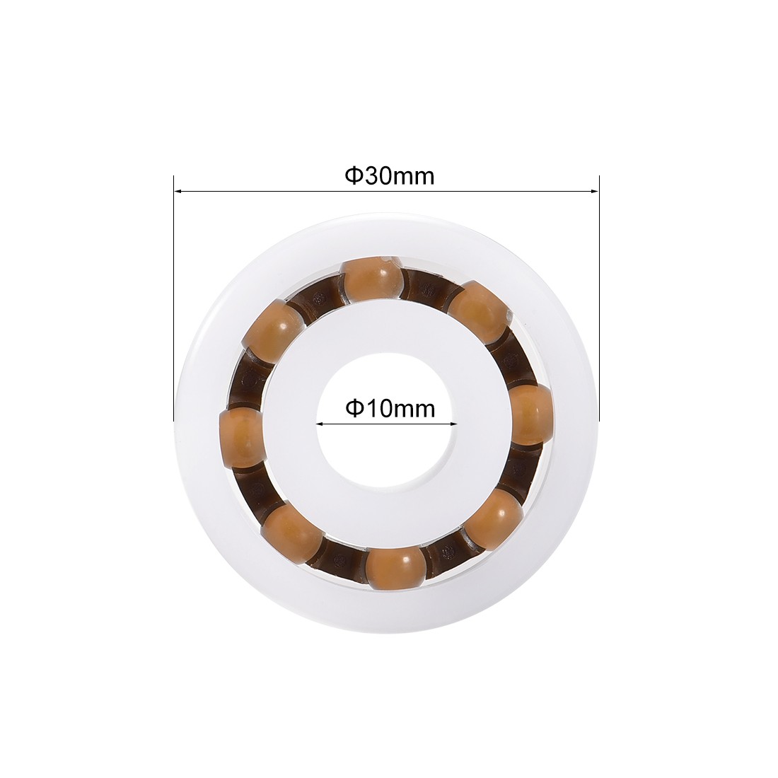 6200 Plastic Bearings 10x30x9mm Glass Ball Nylon Cage 5Pcs