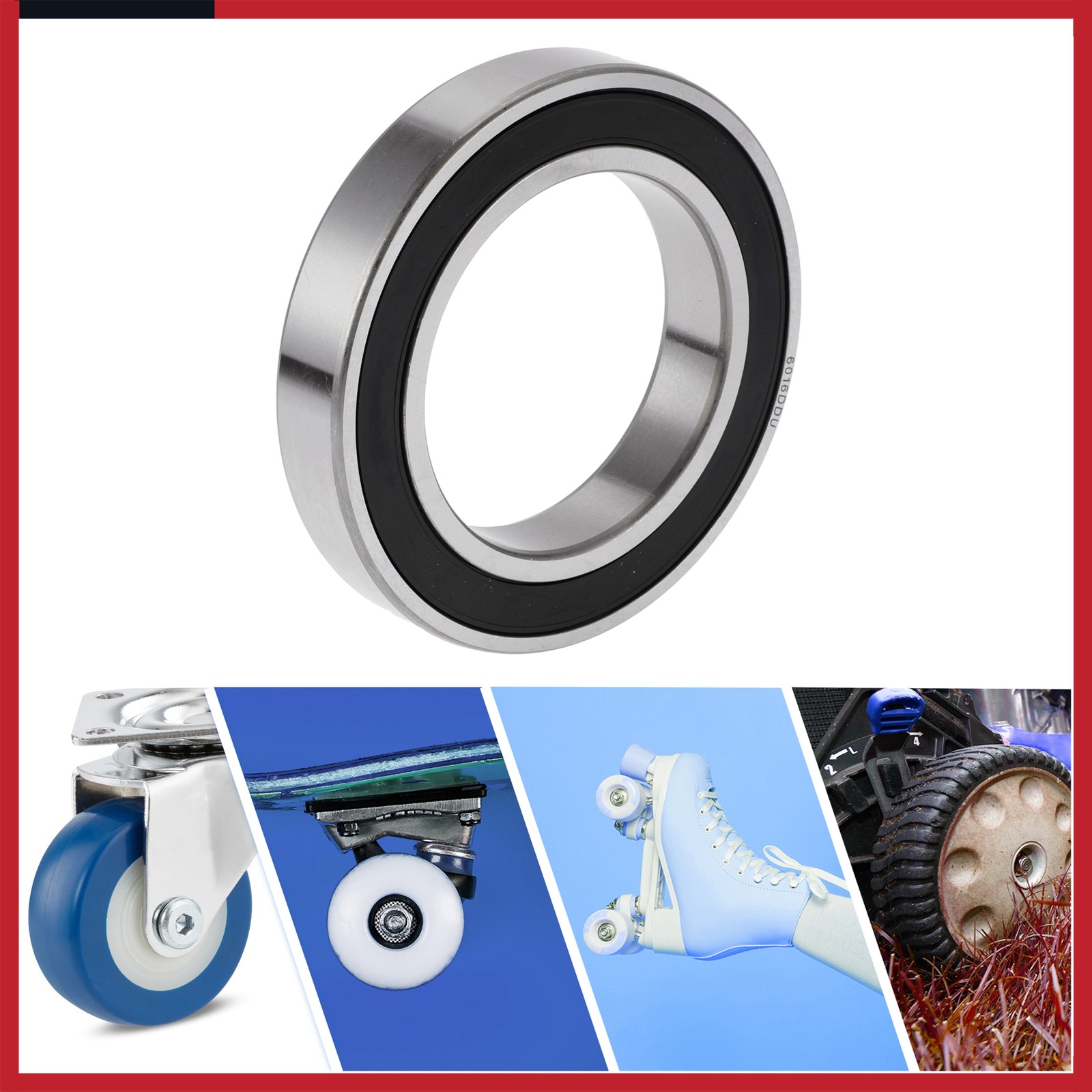 6016DDU Deep Groove Ball Bearings 80x125x22mm 1 Pcs Scooter Skateboard Wheel