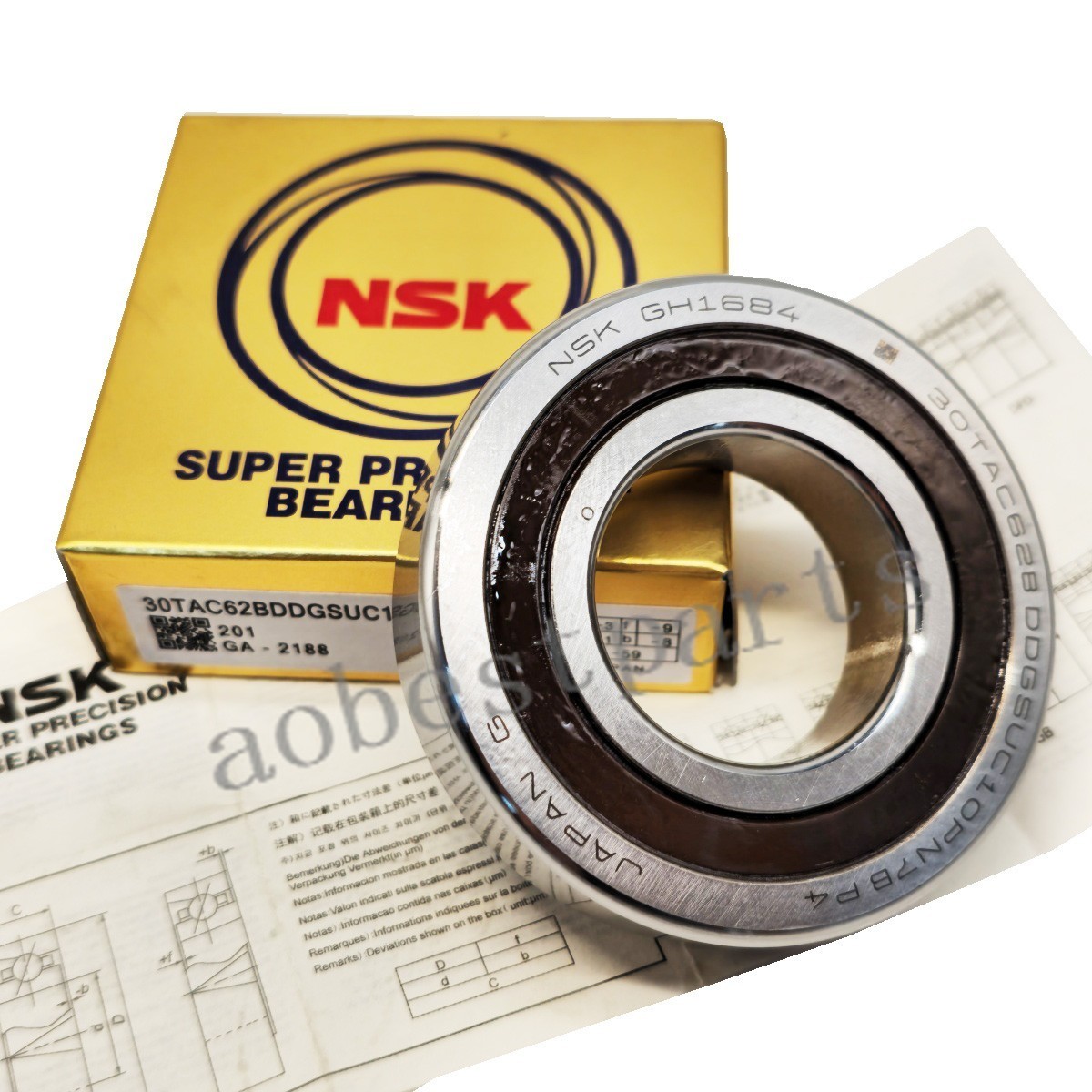 ABEC-7 Ball Screw Bearings for NSK Matched 30TAC62BDDGSUC10PN7BP4 Set of 2