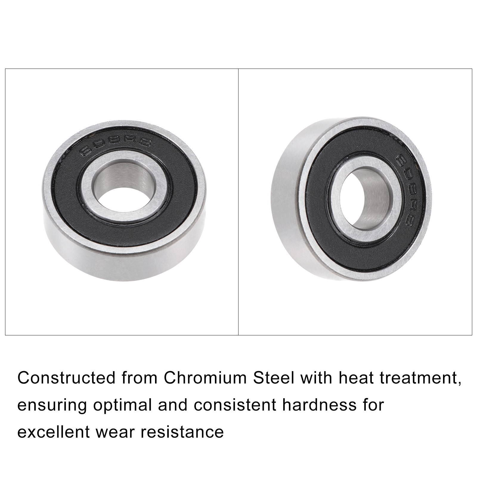 Deep Groove Ball Bearings 608-2RS 8mmx22mmx7mm 5Pcs Chromium Steel Double Sealed