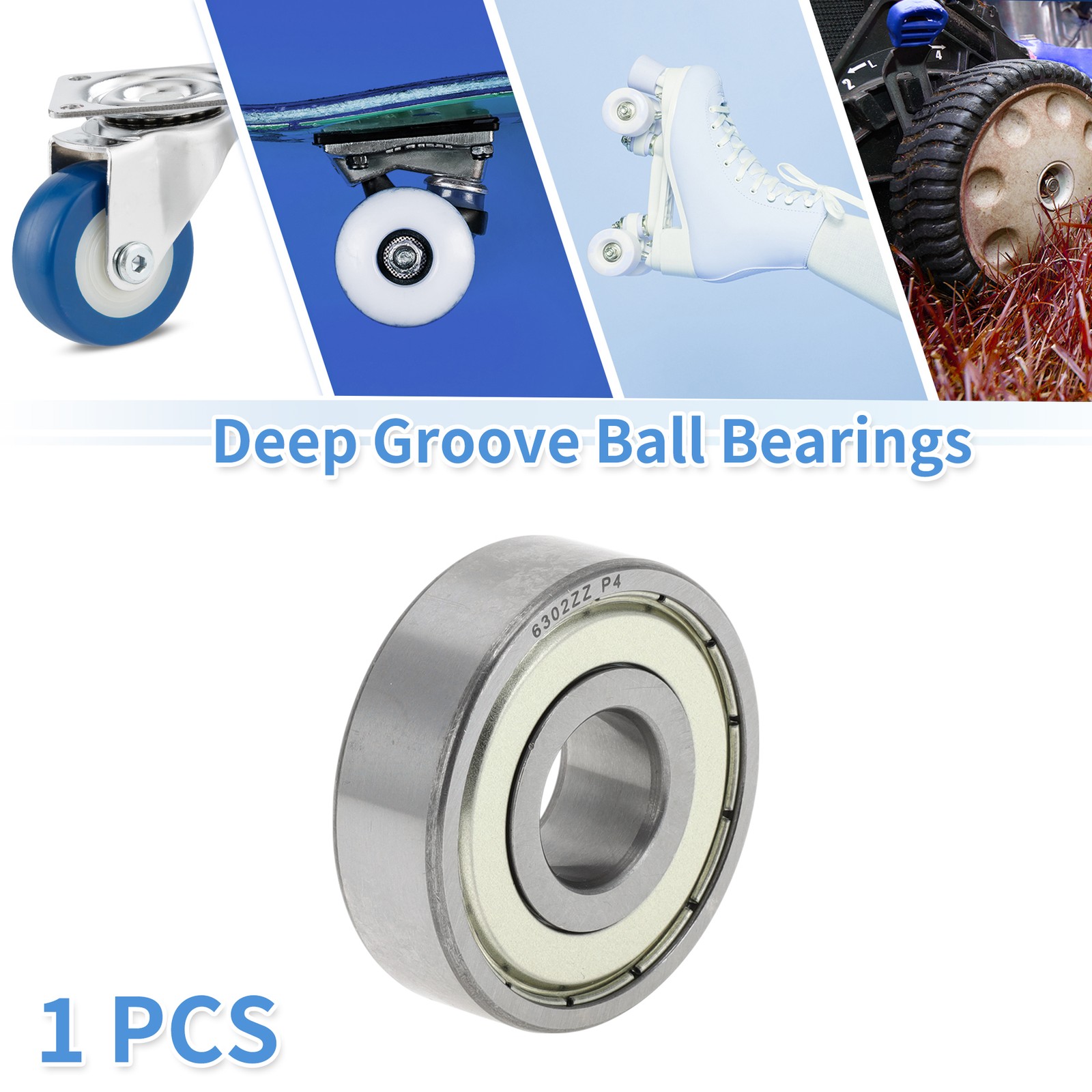 6302ZZ Deep Groove Ball Bearings P4 15x42x13mm 1 Pc Scooter Skateboard Wheel