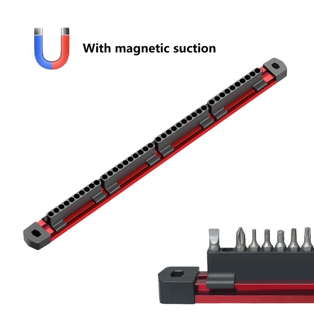 Magnetic Screwdriver Bits Holder Rack Aluminum Alloy 40 Slots Organizer