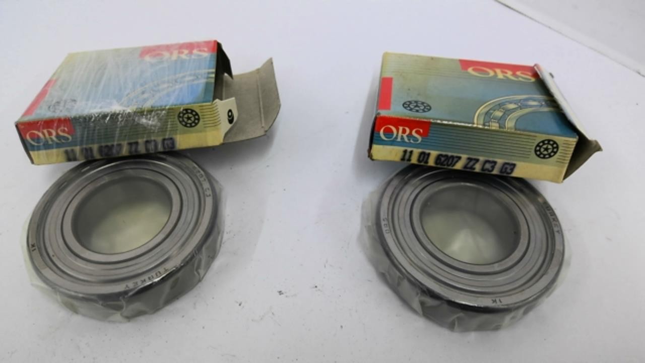 ORS 6207-ZZ-C3-G3 Deep Groove Ball Bearing Lot Of 2 Bore 1-7/16″ OAW 2-7/8″