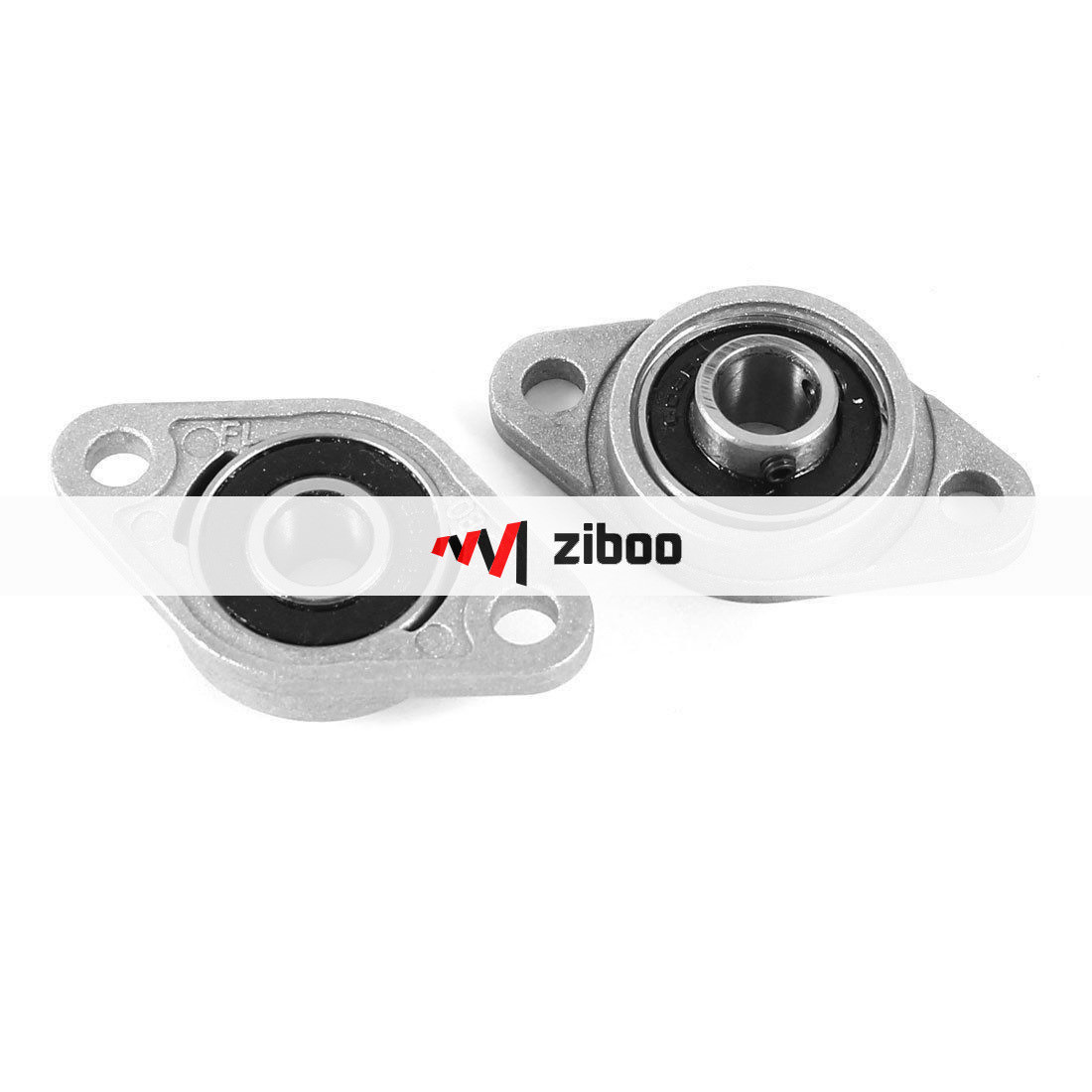 2Pcs KFL08 8mmShaft Mount Zinc-Aluminum Alloy Flange Pillow Block Bearing Gray