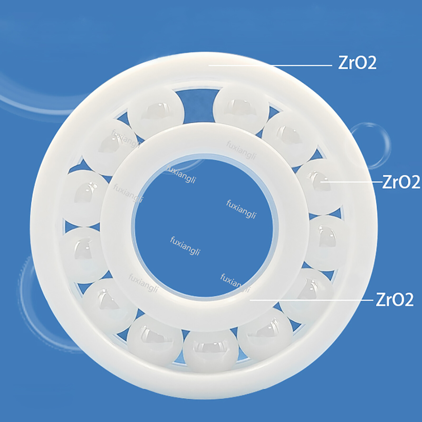 ZrO2 Zirconia Full Ceramic Bearing Full Balls Bearings Corrosion Resistance 400℃