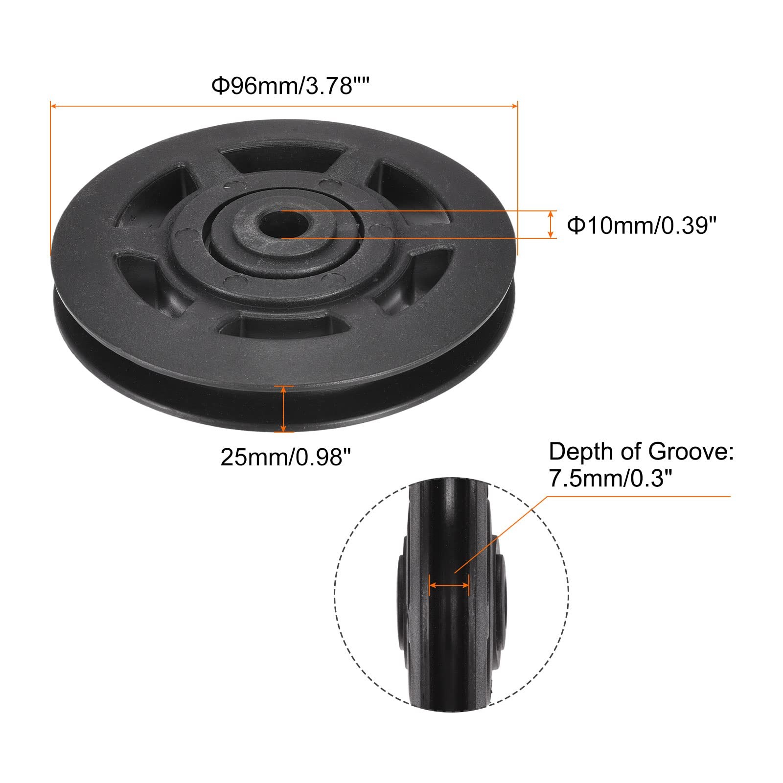 uxcell 4pcs 96mm Bearing Pulley Wheel Cable Fitness Equipment Accessories…