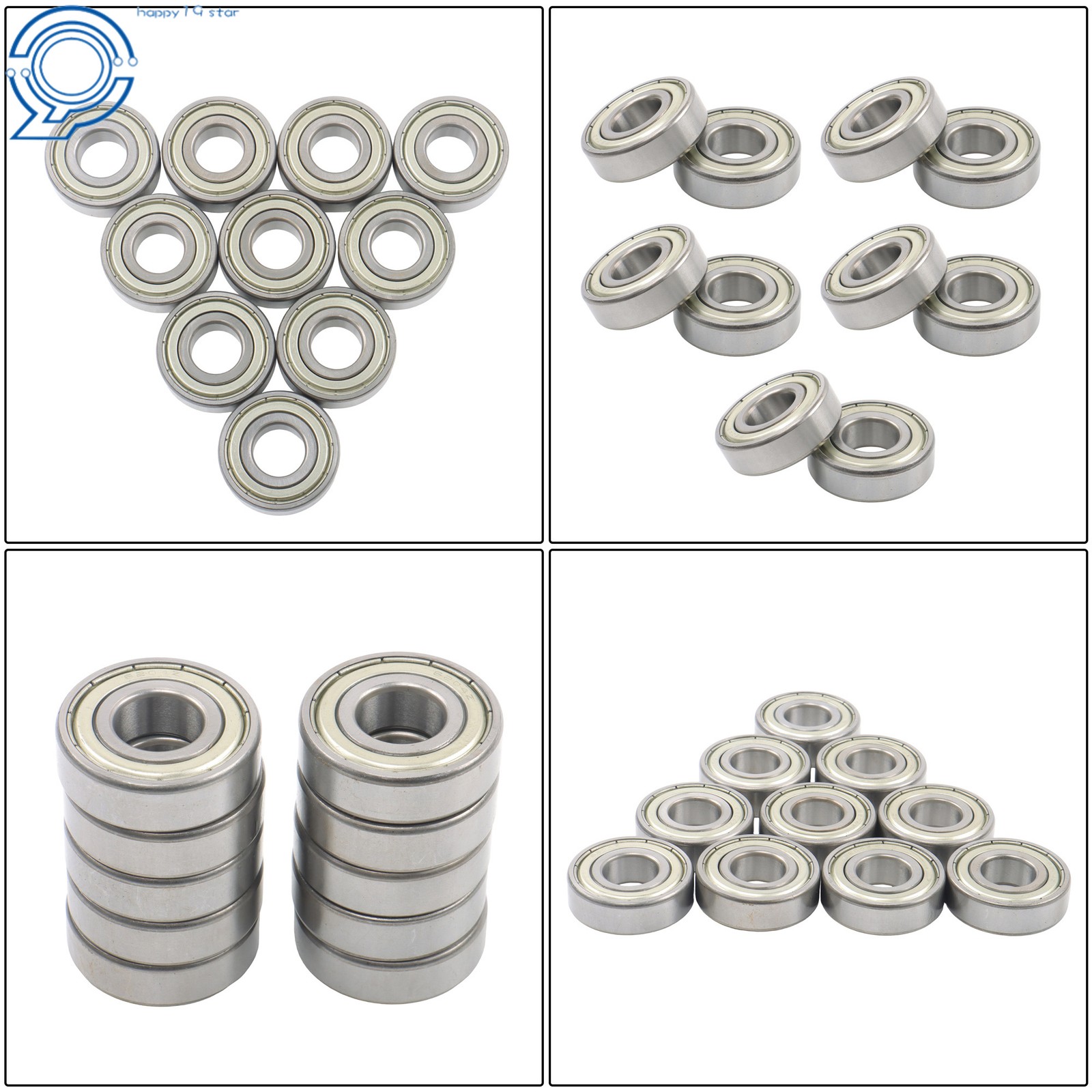 20x47x14mm Ball Bearing 6204-ZZ 10 Pcs Double Shielded Precision Steel