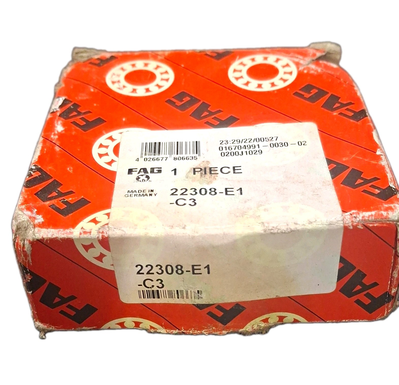 FAG 22308-E1-C3 Spherical Roller Bearing 40x90x33mm 1.57×3.54×1.30 in Open New