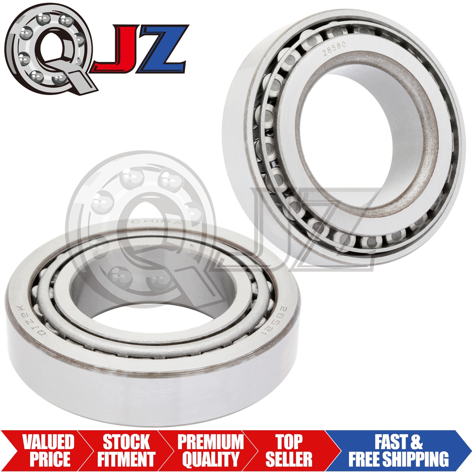 [2-Pack] 28580-28521 Tapered Roller Bearing Set 2″ x 3.625″ x 0.9688″ (IDxODxW)