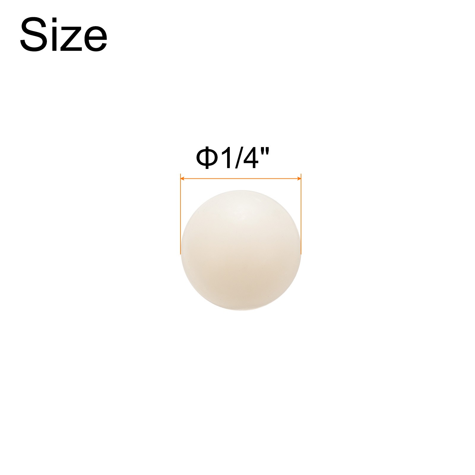 100pcs Nylon Bearing Balls 1/4″ 6.35mm Solid Plastic Balls