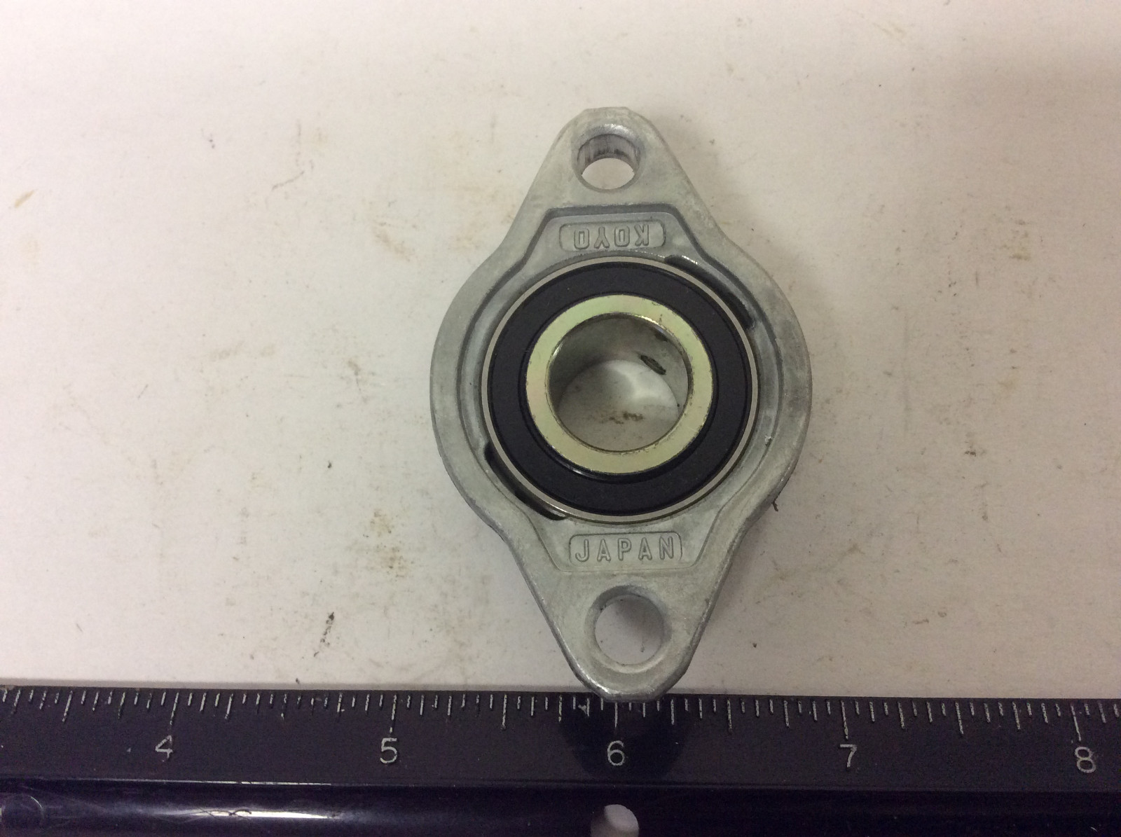 Koyo FL002 Flange Bearing, 2 Bolt, 15MM Bore, SU002 Bearing, Eccentric Collar