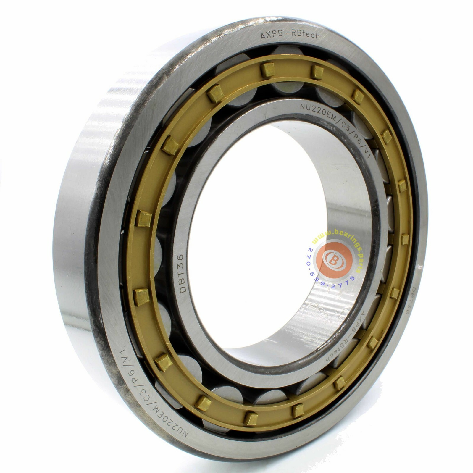 RBI-APXB NU220EM/C3/P6/V1 Cylindrical Roller Bearing 100 x 180 x 34 mm Open