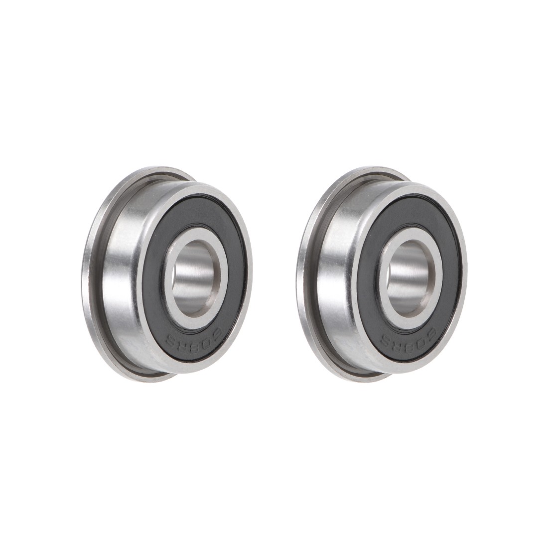 F608-2RS Flange Ball Bearing 8x22x7mm Sealed Chrome Bearings 2pcs