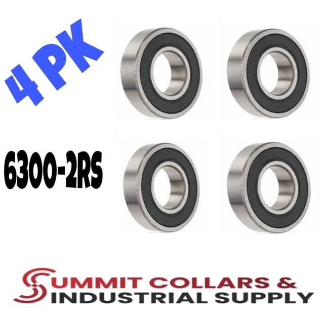 6300-2RS Ball Bearing Premium Rubber Sealed 10x35x11 mm (Qty 4)