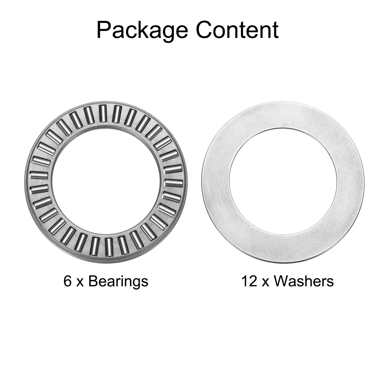 6 Sets NTA613+2TRA Thrust Needle Roller Bearings 5/16×3/4×5/64, P5 (ABEC 5)