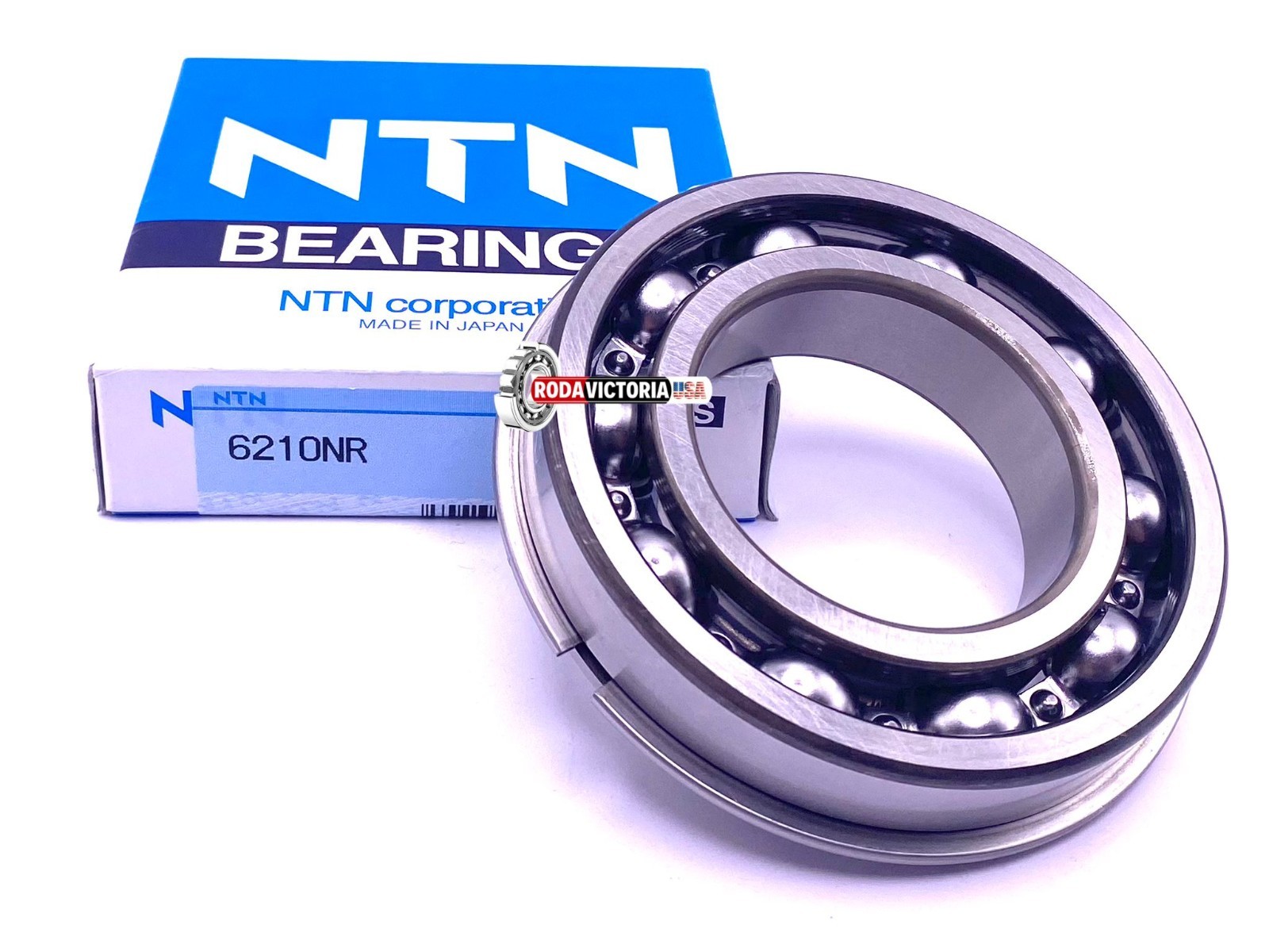 NTN 6210 NR Ball Bearing, Open Type, No Seals + Snap Ring 50x90x20 mm