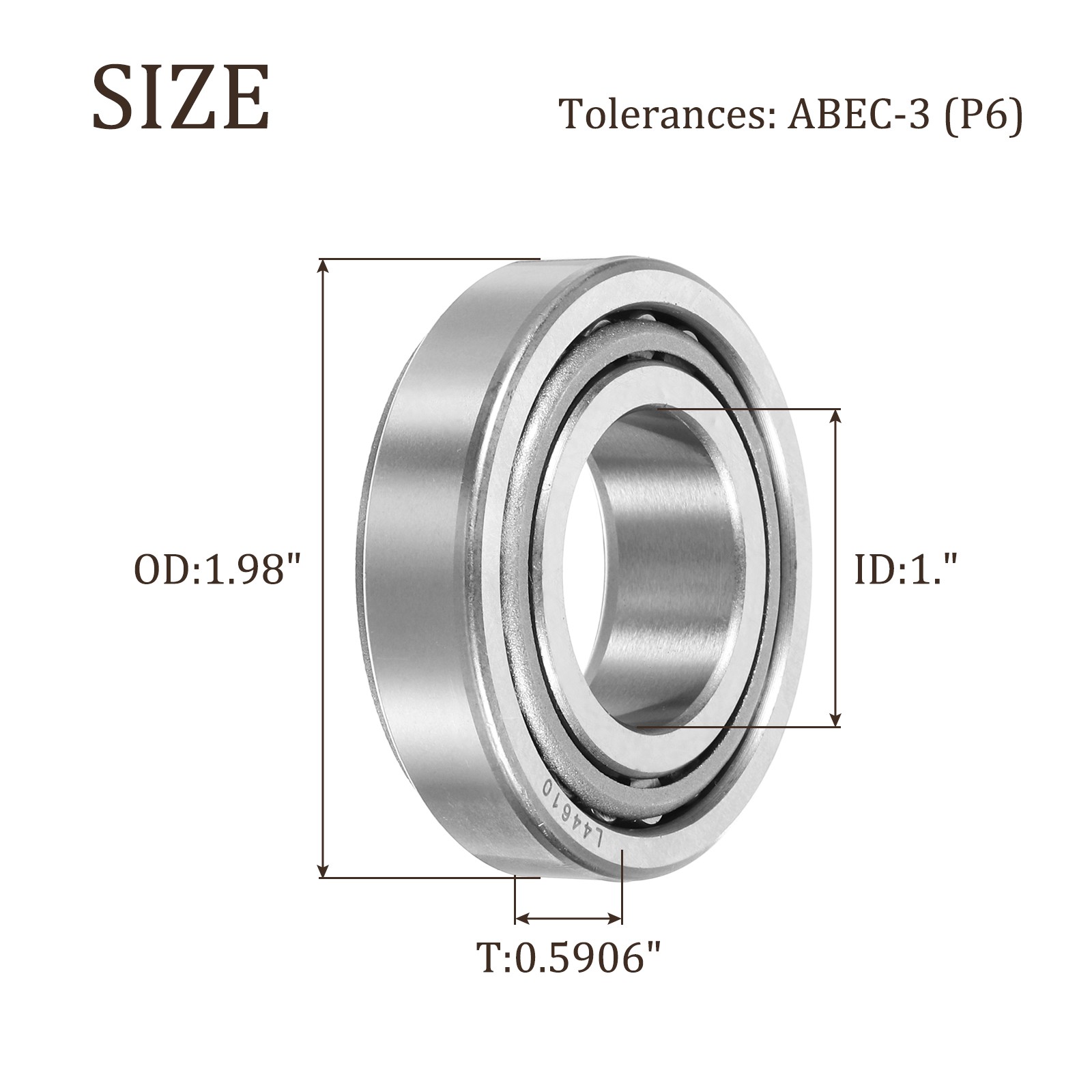L44643/L44610 Tapered Roller Bearing Cone and Cup 1.0000″ Bore x 1.9800″ OD