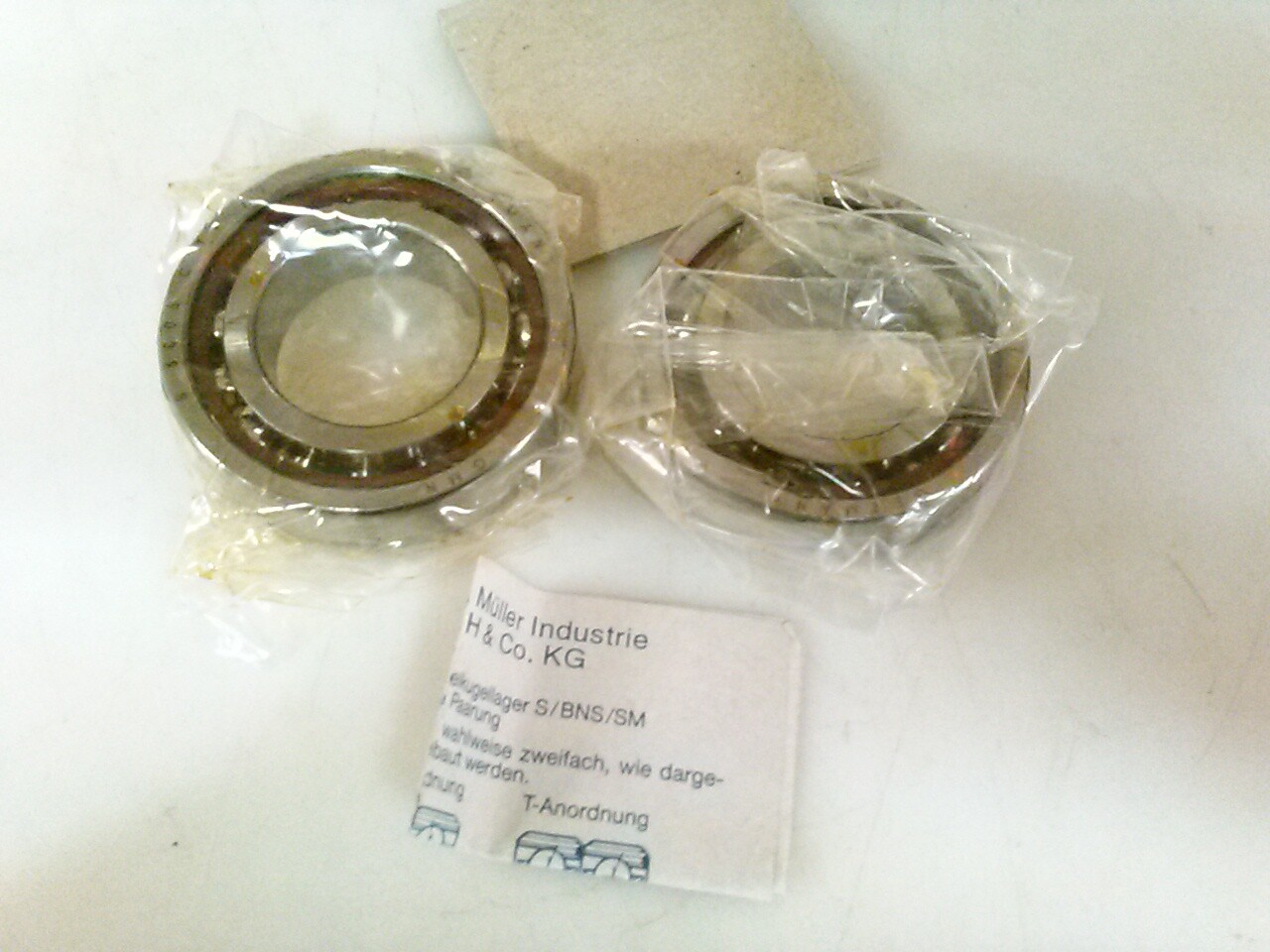 Matched pair GMN S6005CTA ABEC7 DUL 70 N super precision bearing, Germany.