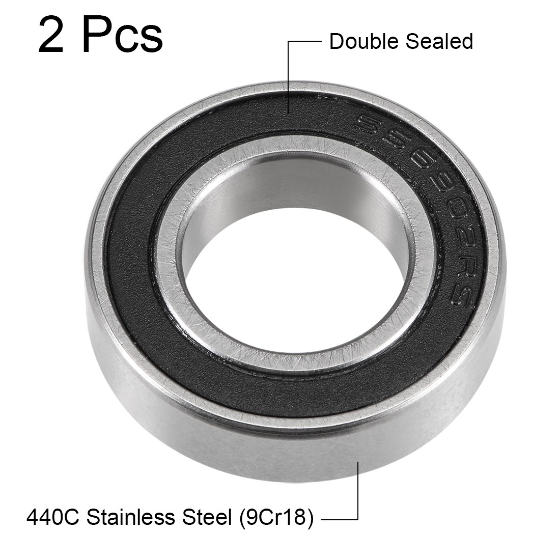S6902-2RS Deep Groove Ball Bearings 15mm x 28mm x 7mm 2pcs