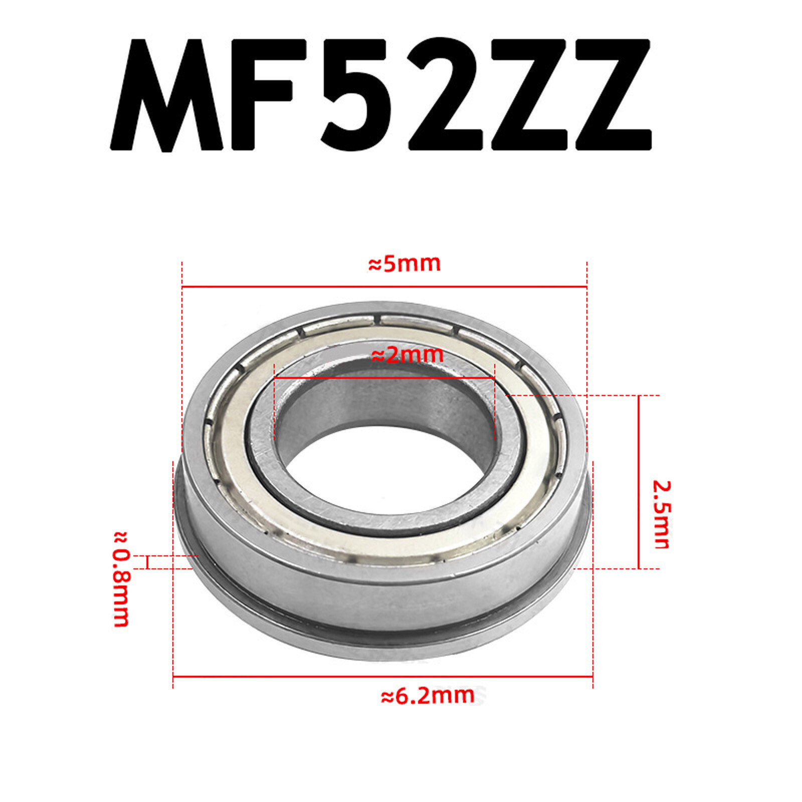 MF52ZZ – MF148ZZ Flanged Bearing Miniature Metal Double Shielded Bearing