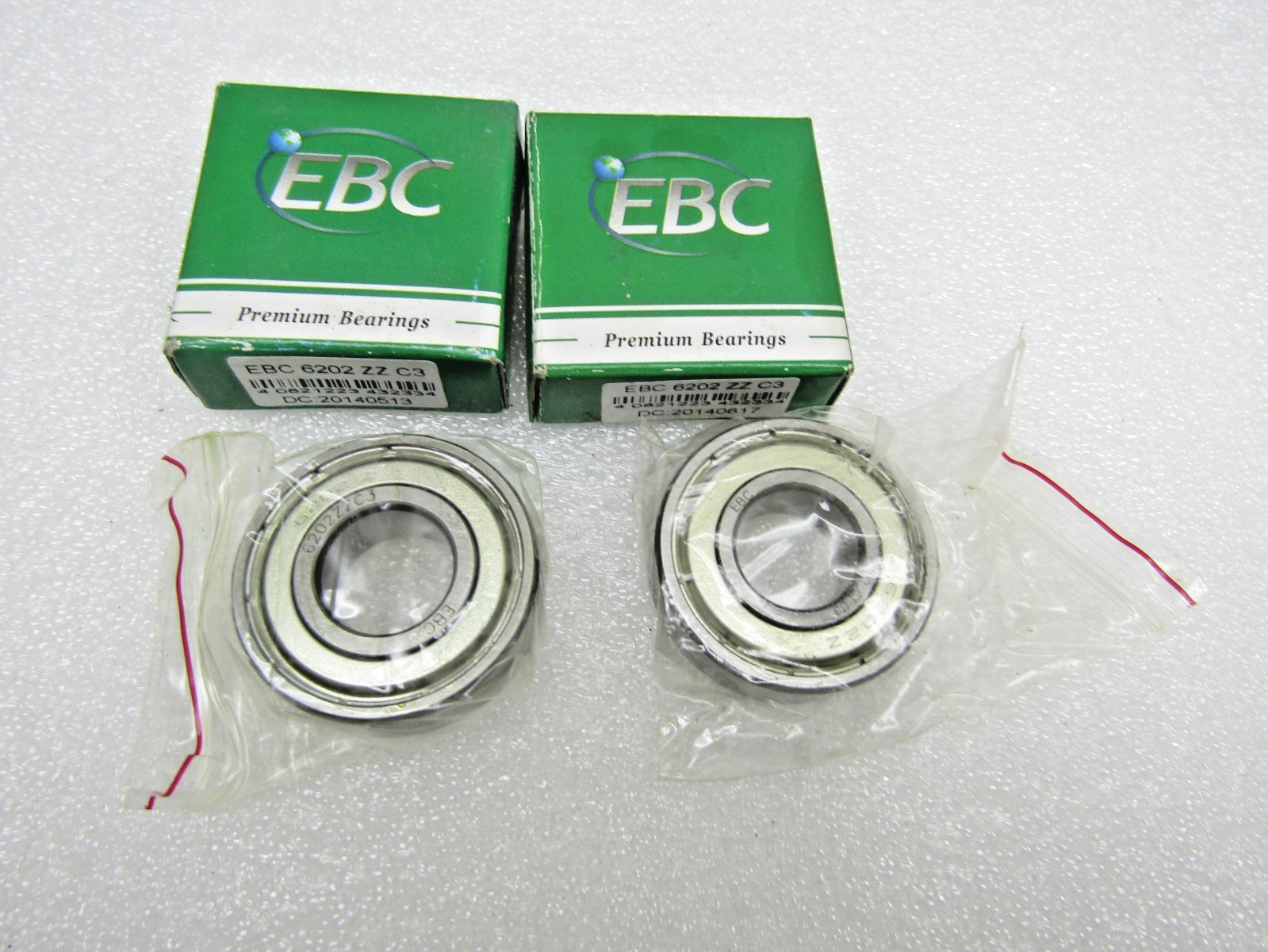 (Lot of 2) EBC 6202-ZZ C3 15mm X 35mm X 11mm Shielded Bearing