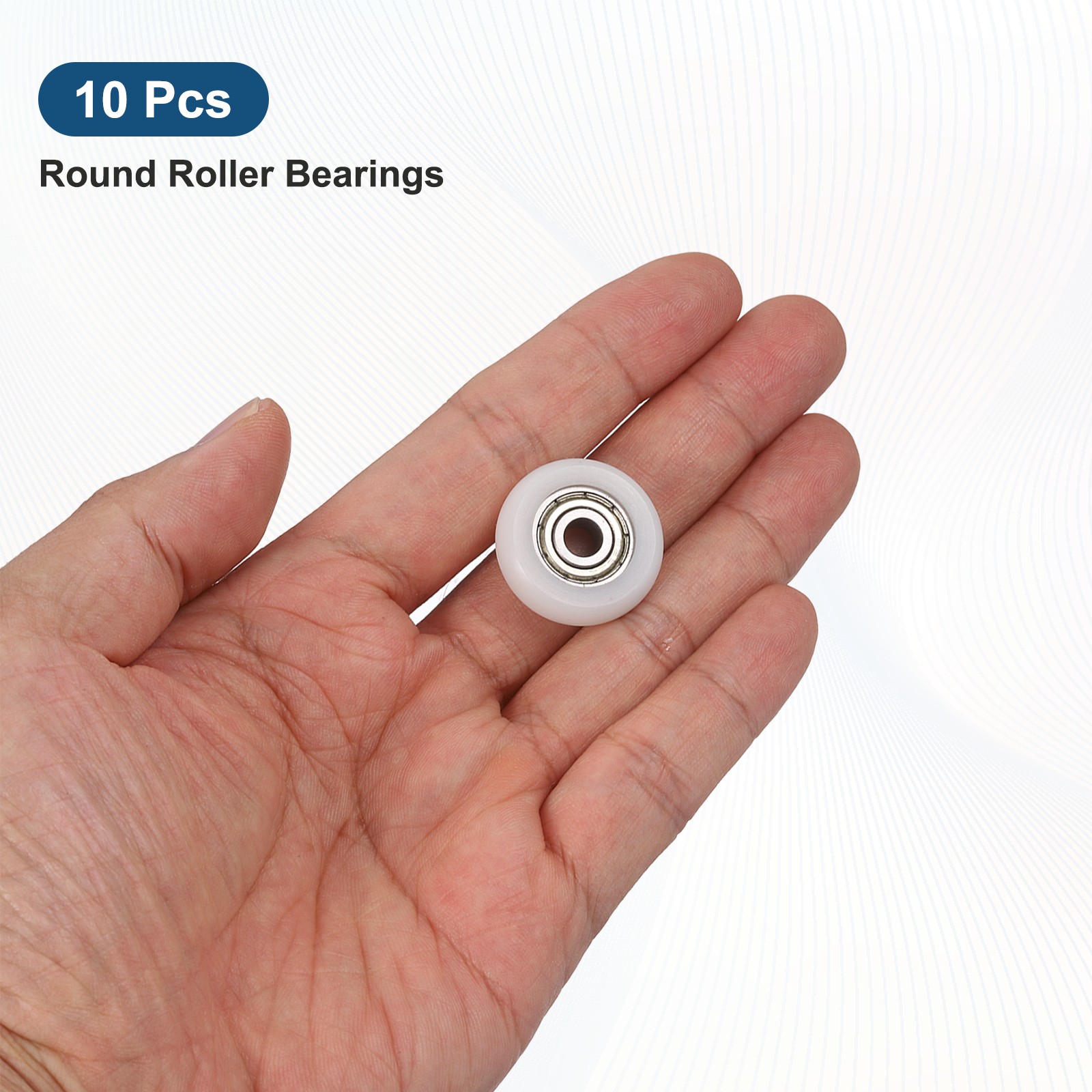 10Pcs 5x24x7mm Metal Shielded (GCr15) Chrome Steel Bearing+POM Guide, White
