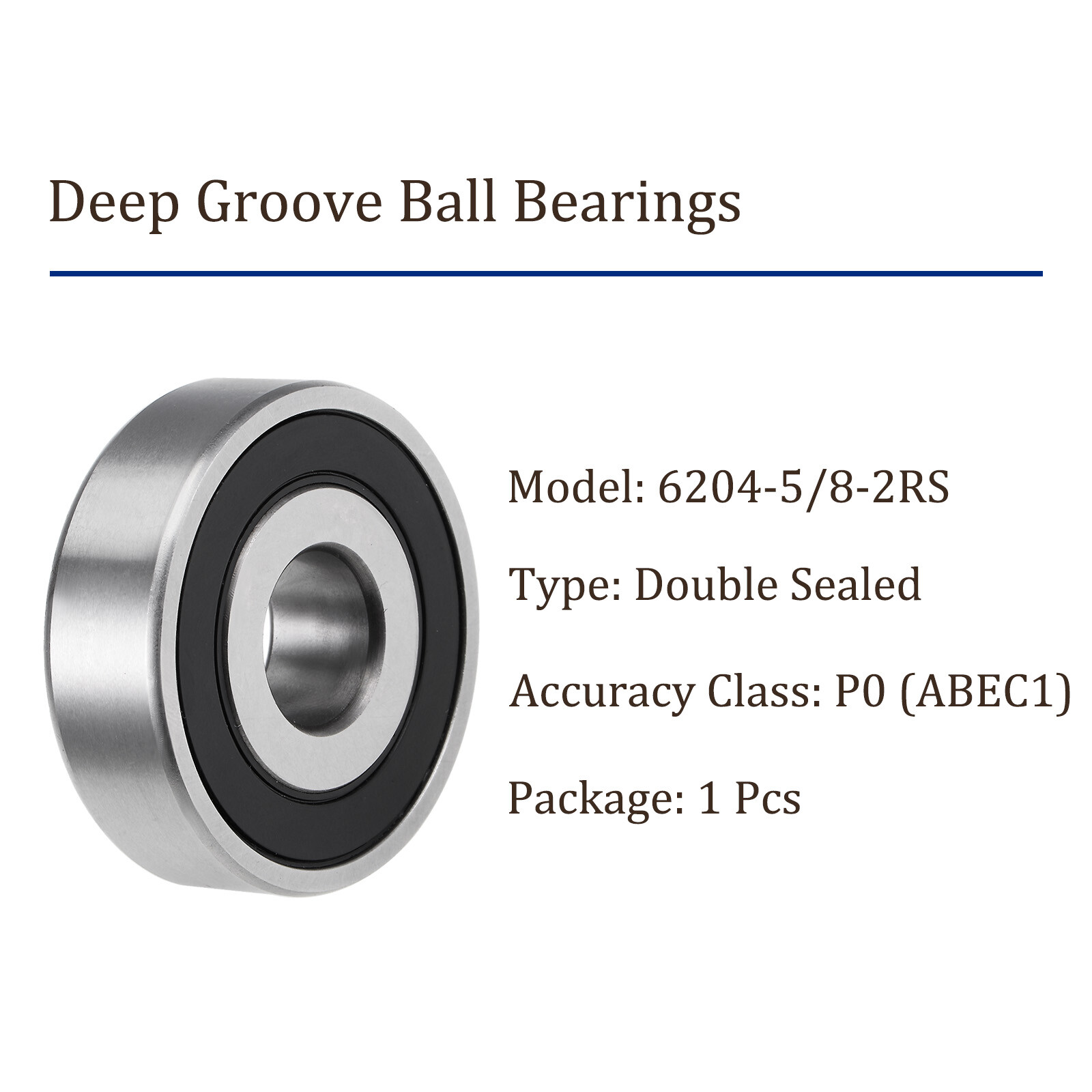 6204-5/8-2RS Deep Groove Ball Bearings 5/8″x47x14mm Chrome Steel