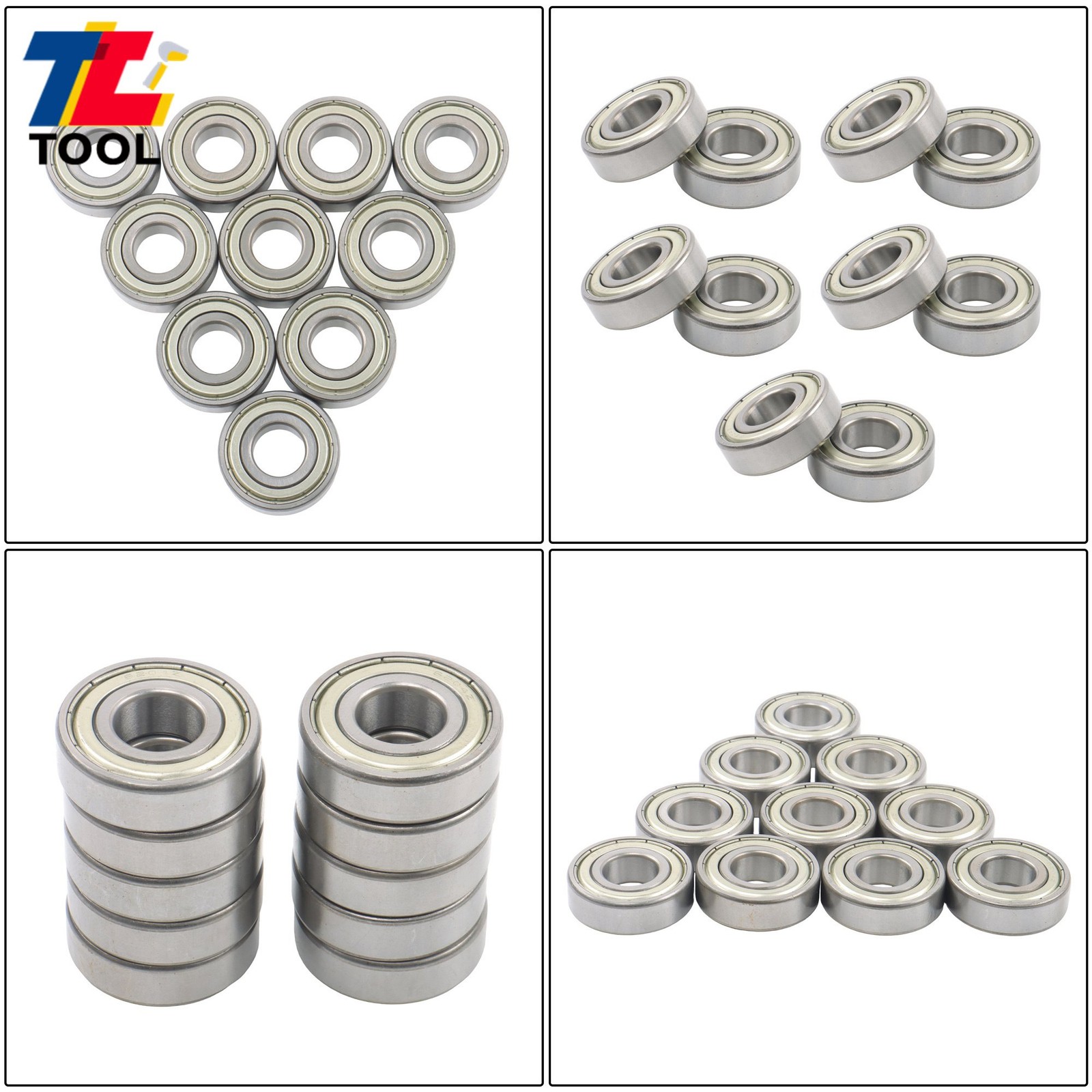 Industrial 6204-ZZ Ball Bearings 10 Pcs 20x47x14mm Double Metal Seal