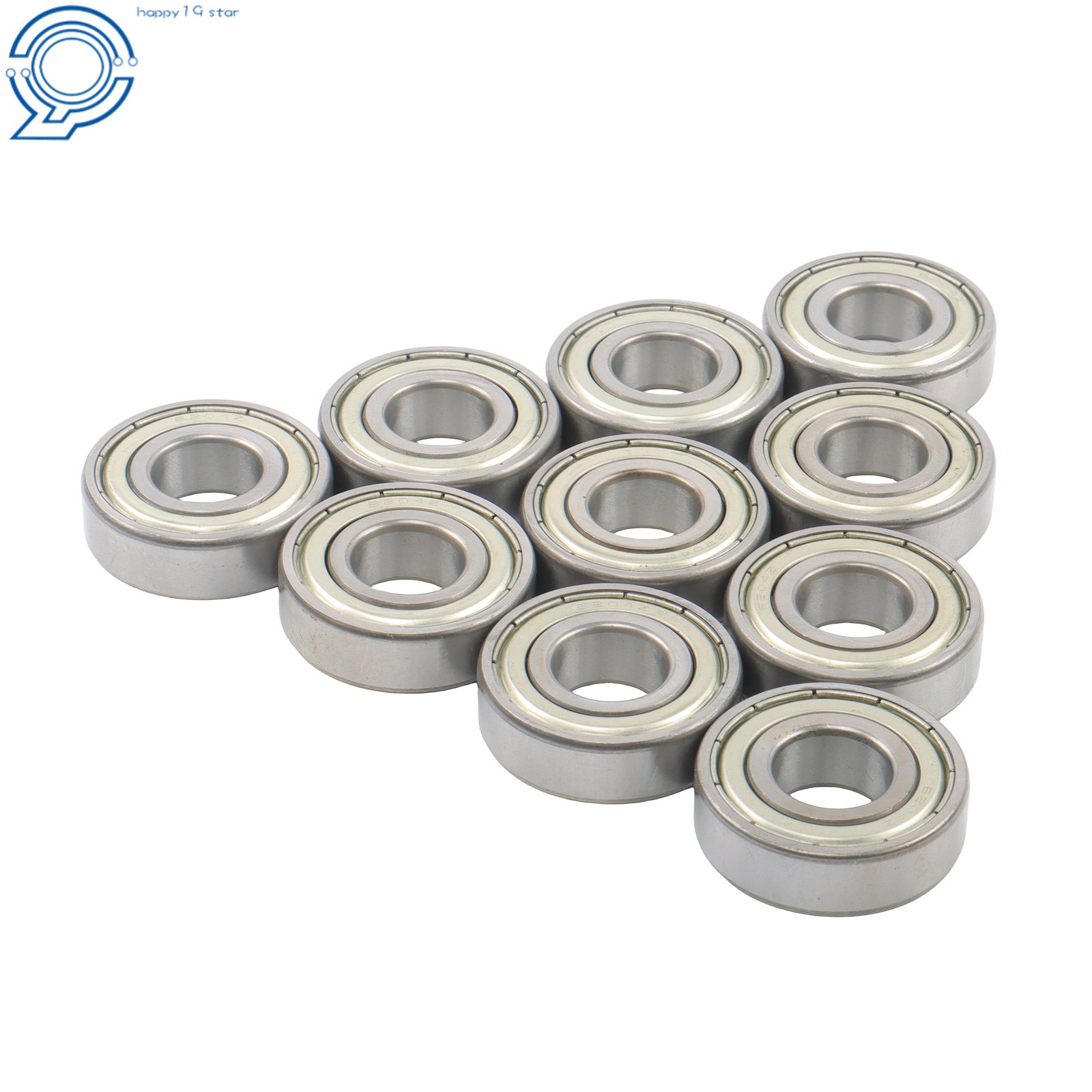 20x47x14mm Ball Bearing 6204-ZZ 10 Pcs Double Shielded Precision Steel