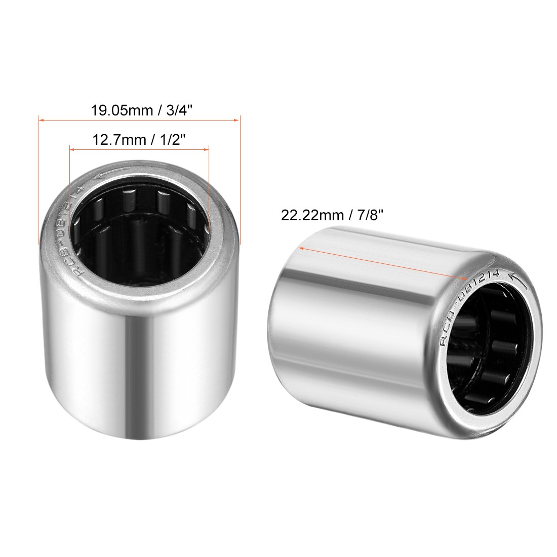 RCB081214 Unidirectional Bearing Roller 1/2″ Hole 3/4″ External 7/8″ 2pcs