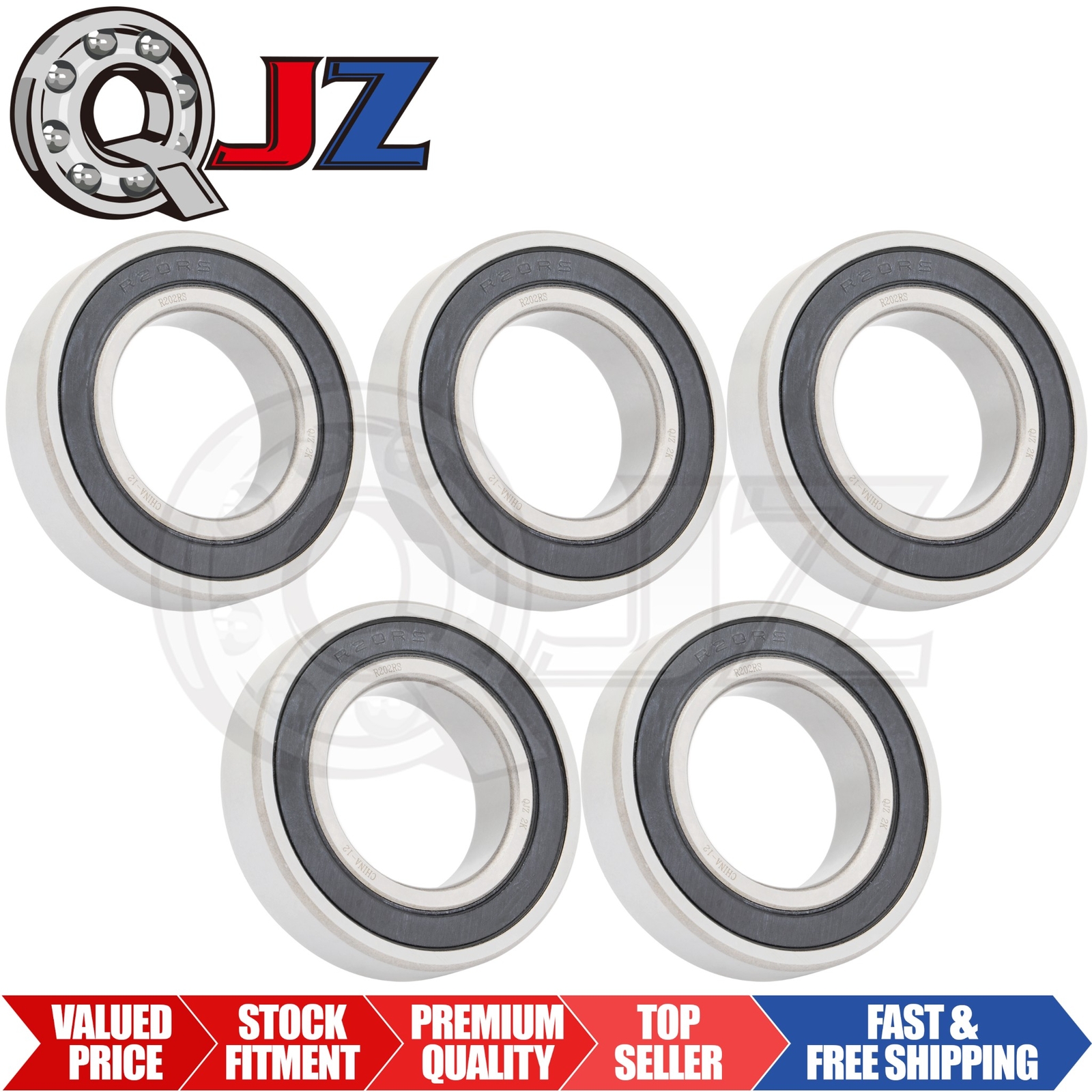 [Qty.5] New R20-2RS Deep Groove Ball Bearing [1.25in ID x 2.25in OD x 0.5in W]