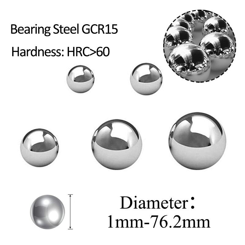 1mm-76.2mm Bearing Steel Ball Metal Solid Smooth Ball High Precision GCR15 HRC60