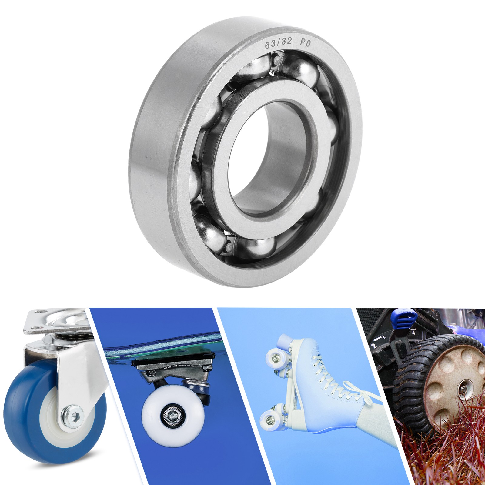 63/32 Deep Groove Ball Bearings P0 32x75x20mm 1 Pc Scooter Skateboard Wheel