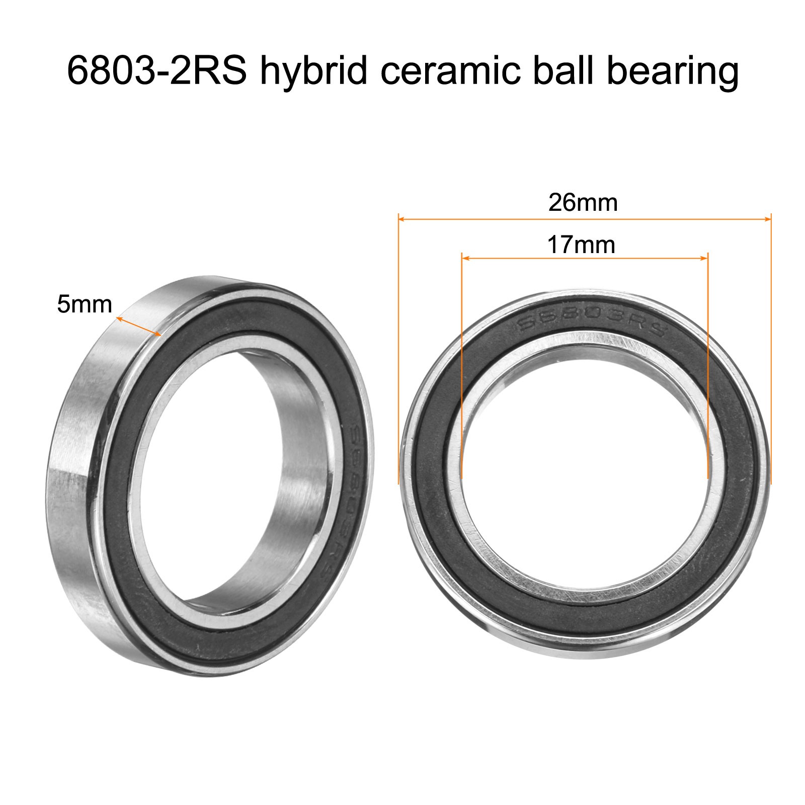 17x26x5mm 6803-2RS Hybrid Ceramic Deep Groove Ball Bearings ABEC5 Bearings