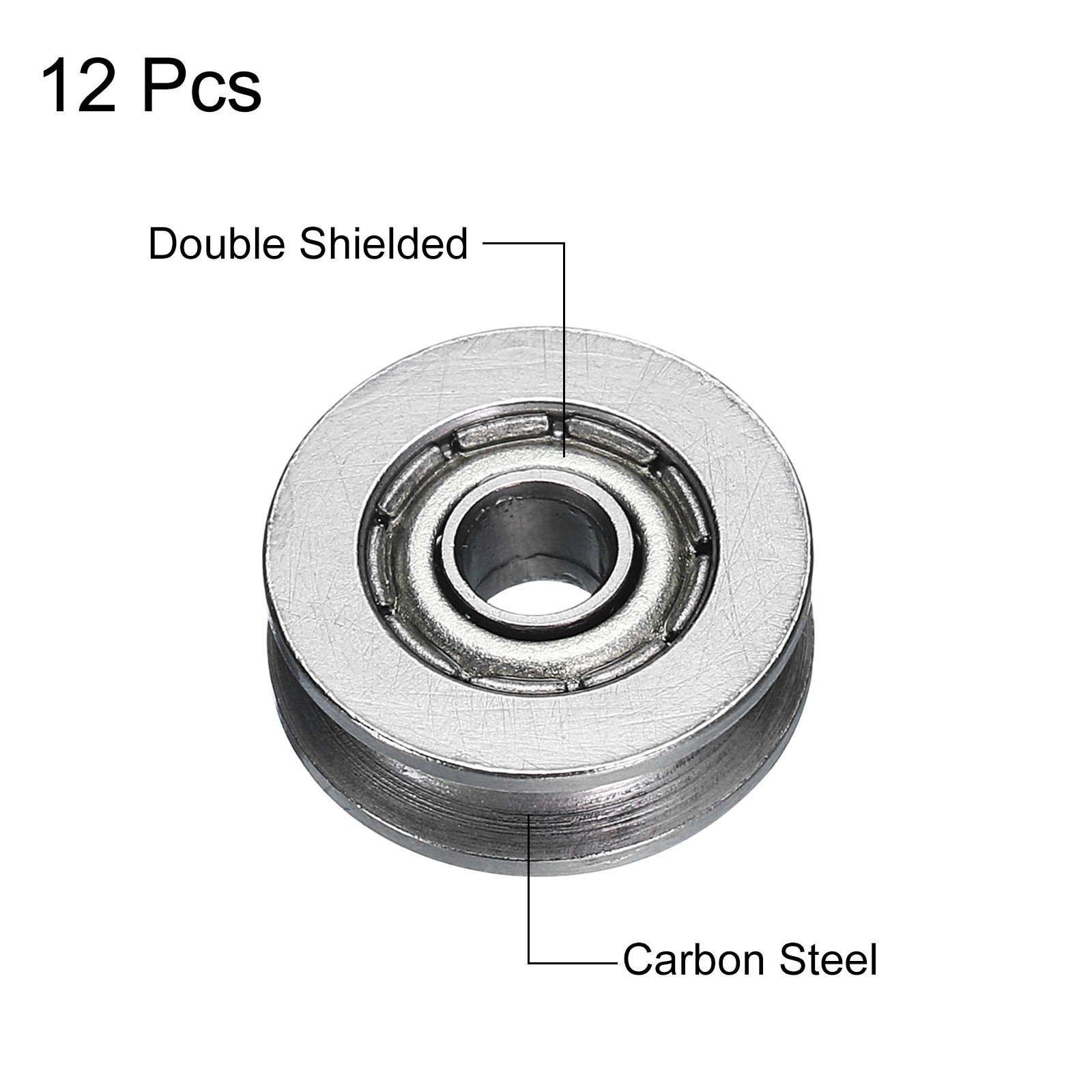 12pcs V623ZZ V Groove Guide Pulley Bearing 3x12x4mm Rail Ball Bearings Wheel