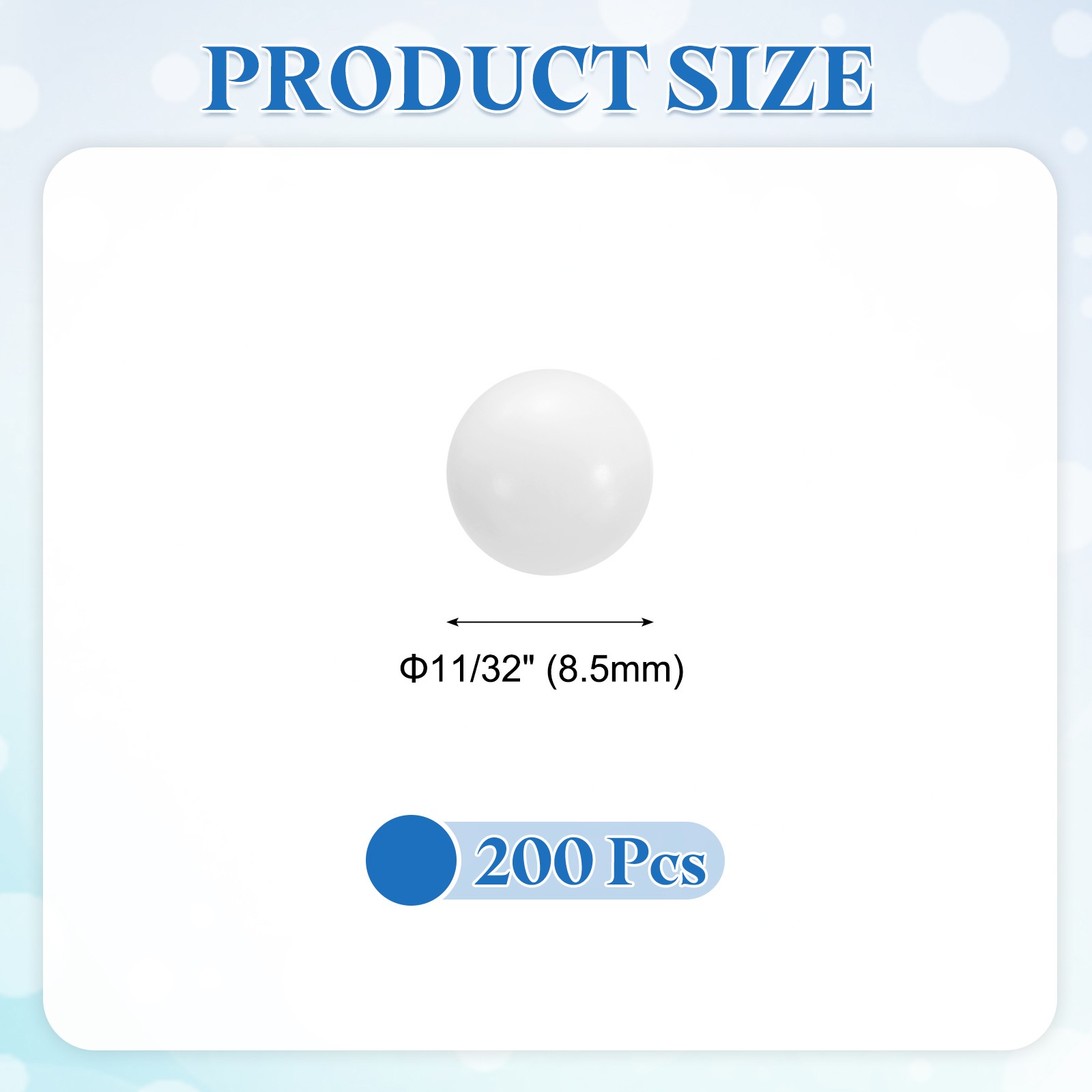 200pcs POM Bearing Balls 11/32″ 8.5mm Solid Plastic Bearing Ball