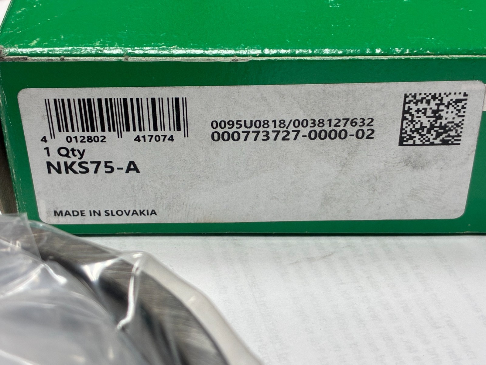 INA NKS75A, Needle Roller Bearing, 75mm x 95mm x 28mm