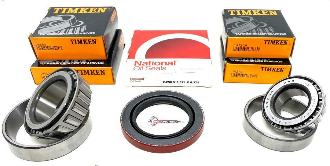 25580 25520 14125A 14276 Bearing Seal Grease Set for 7000-lb Trailer Axle TIMKEN