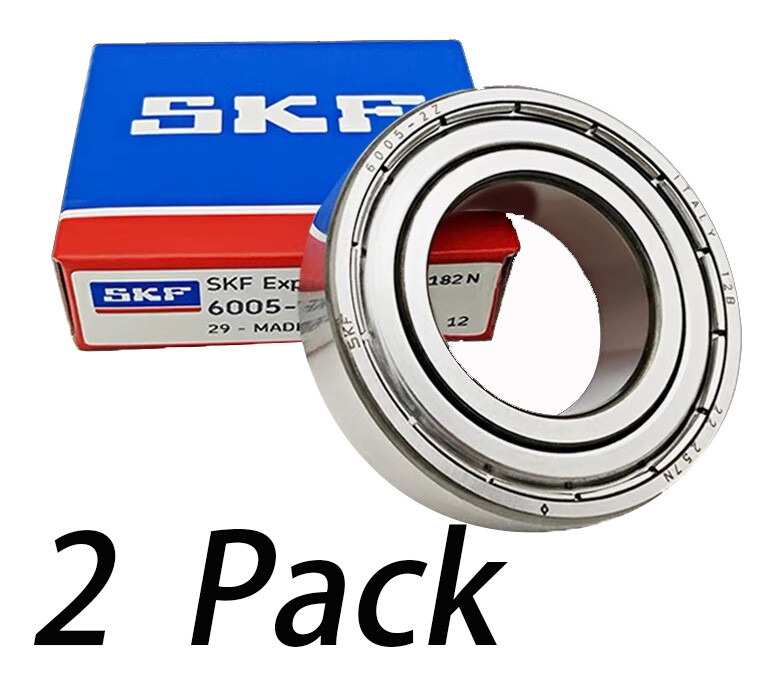 2PACK SKF 6005-2Z 25X47X12MM Double Metal Sealed Deep Groove Ball Bearings