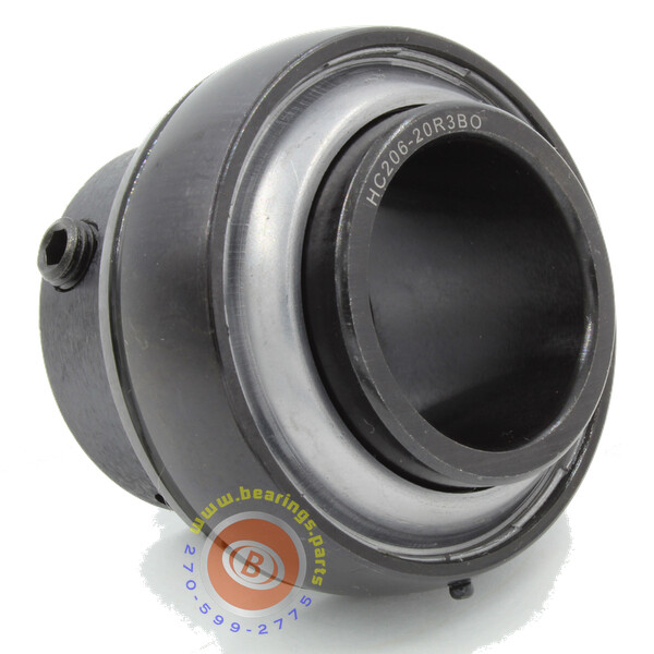 HC206-20R3BO Insert Bearing w/ Collar, BLACK OXIDE, TRIPLE-LIP SEAL
